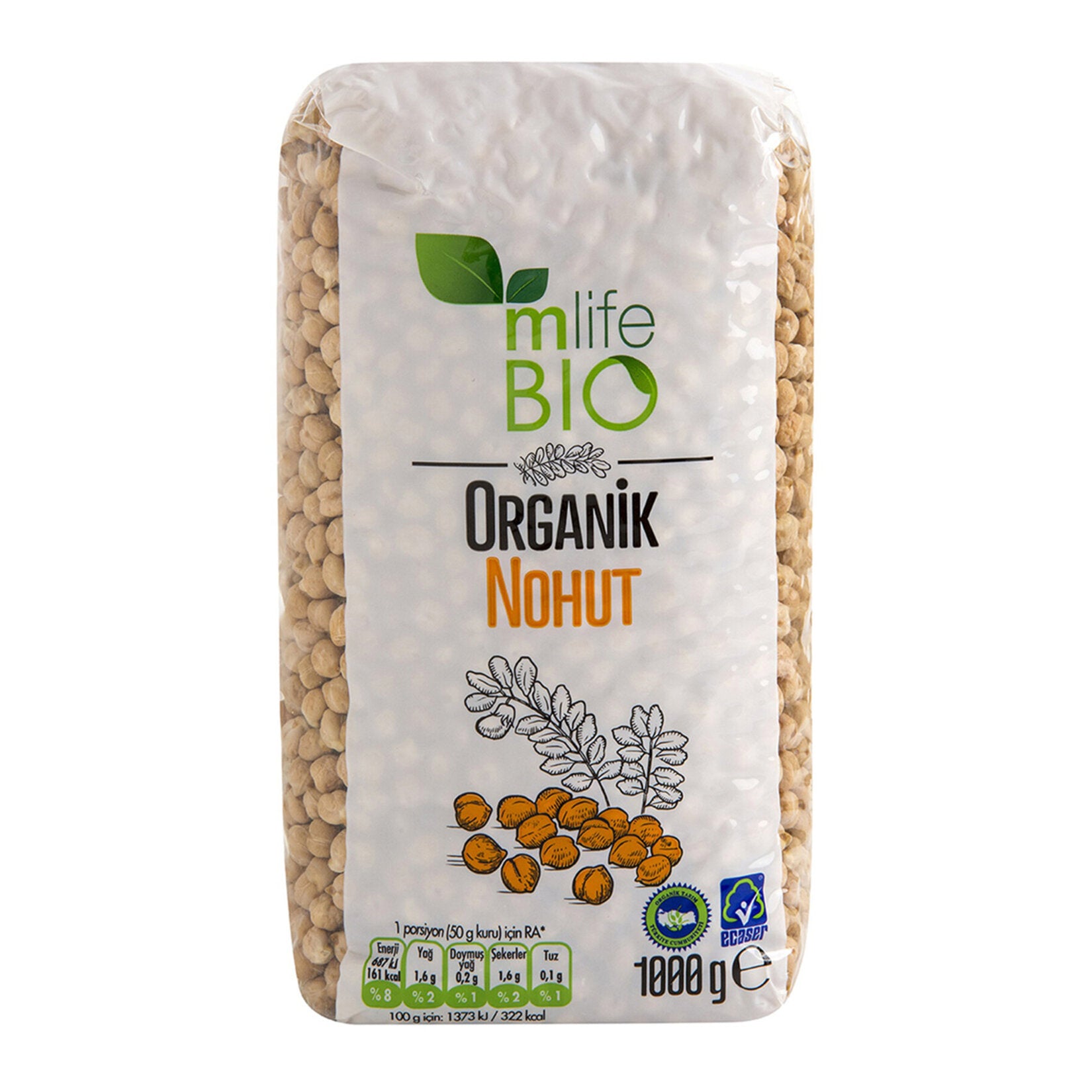 M Life Bio Organic Chickpeas (Organik Nohut) 1kg