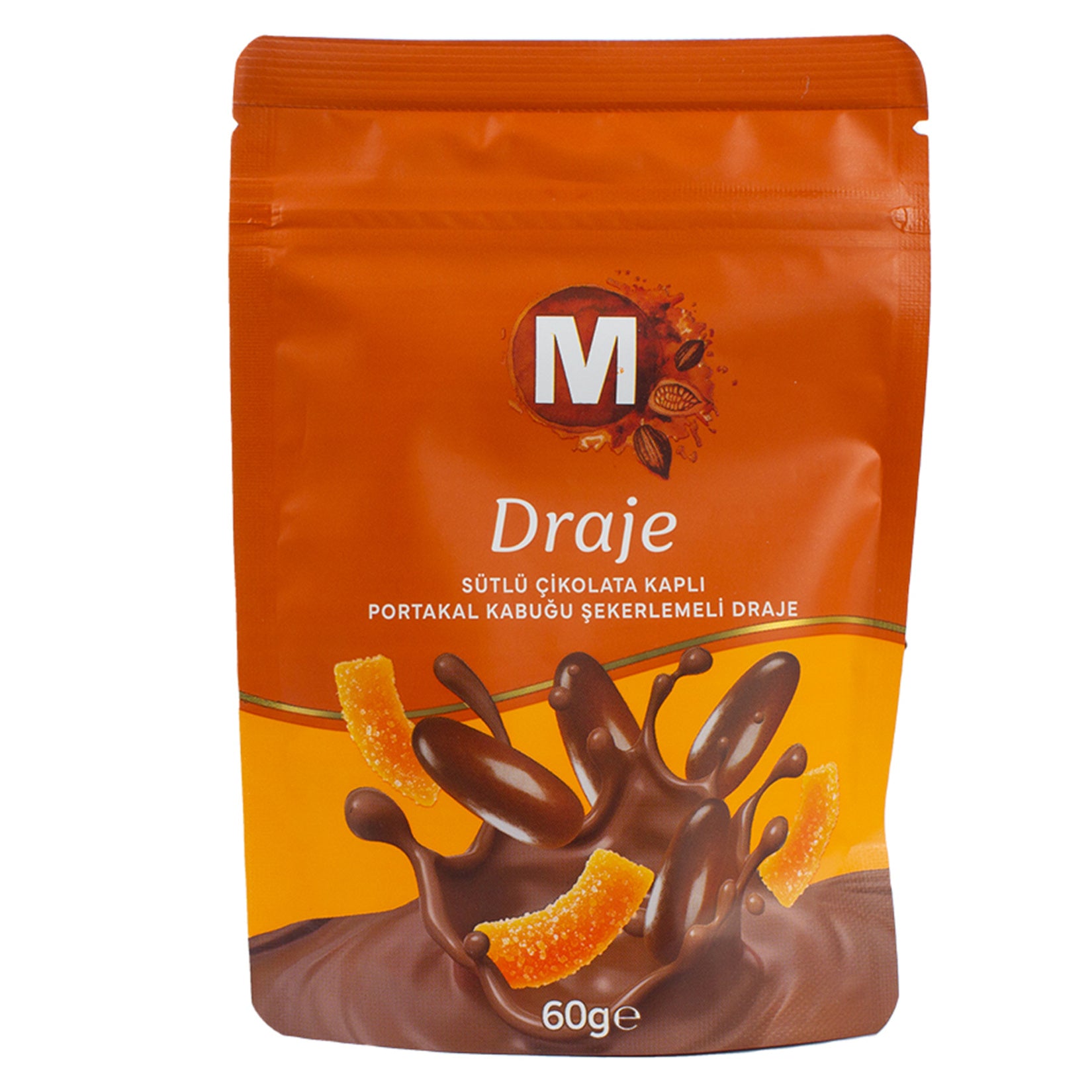 Migros Milk Chocolate Covered Orange Peel Candies 60g