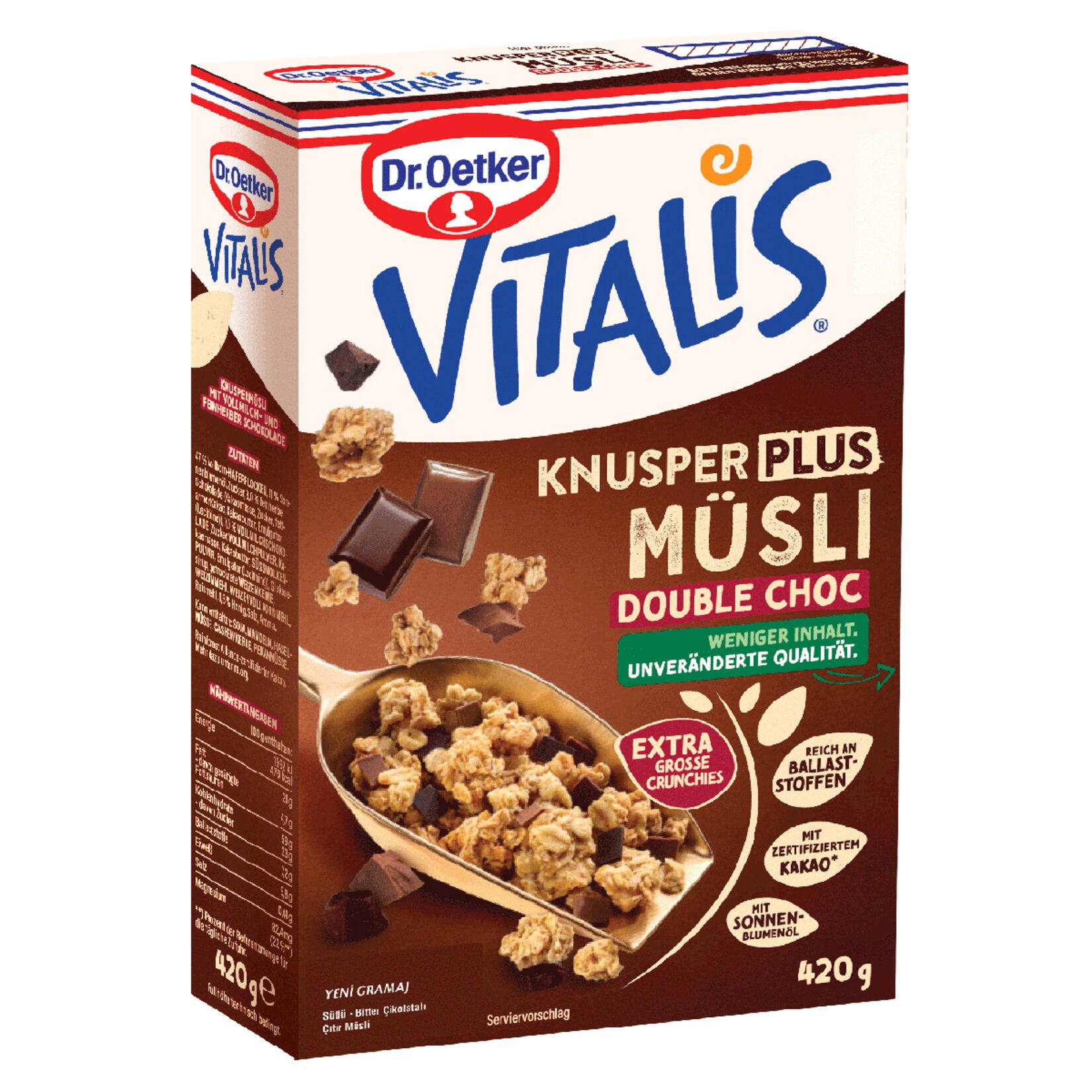Dr.Oetker Vitalis Crunchy Muesli with Milk and Dark Chocolate 420 G (Çıtır Müsli)