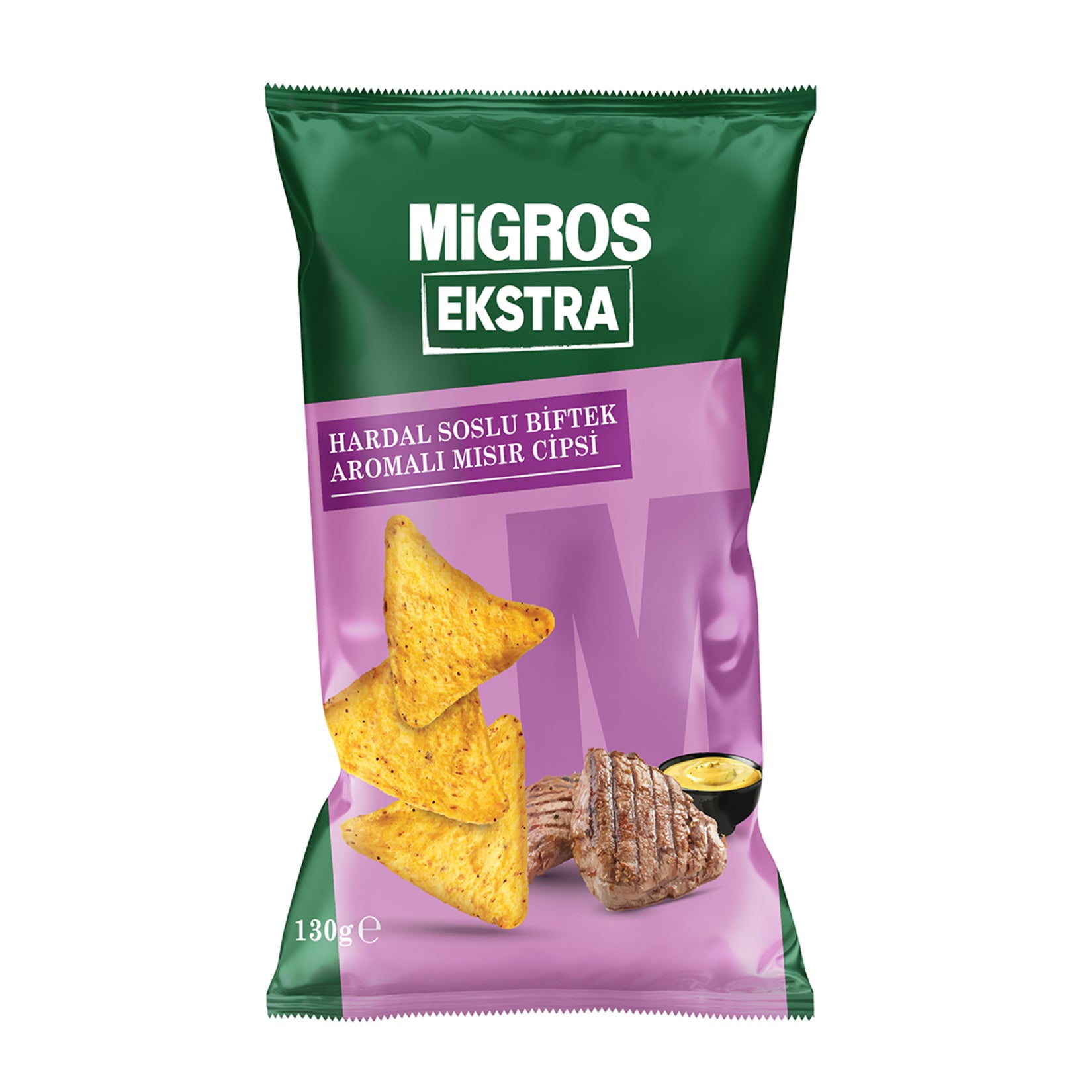Migros Ekstra Hardal Soslu Biftek Aromalı Mısır Cipsi 130 G