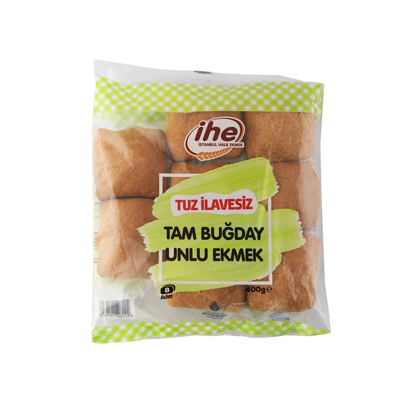 İhe Salt-Free Whole Wheat Bread (Tuz İlave Edilmemiş Tam Buğday Unlu Ekmek) 400g