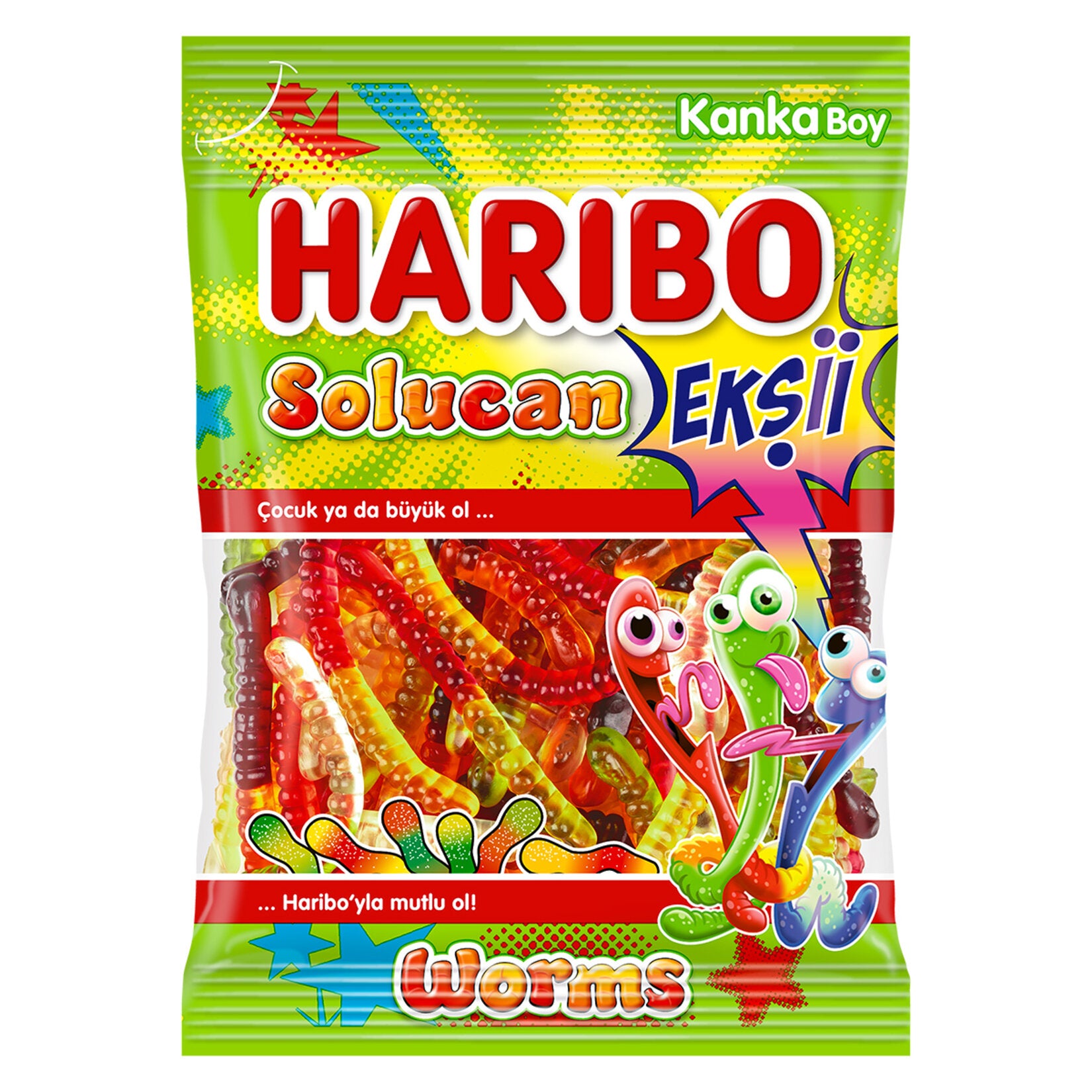 Haribo Sour Worms Mixed Soft Candy (Ekşili Solucan Karışık Yumuşak Şekerleme) 70g