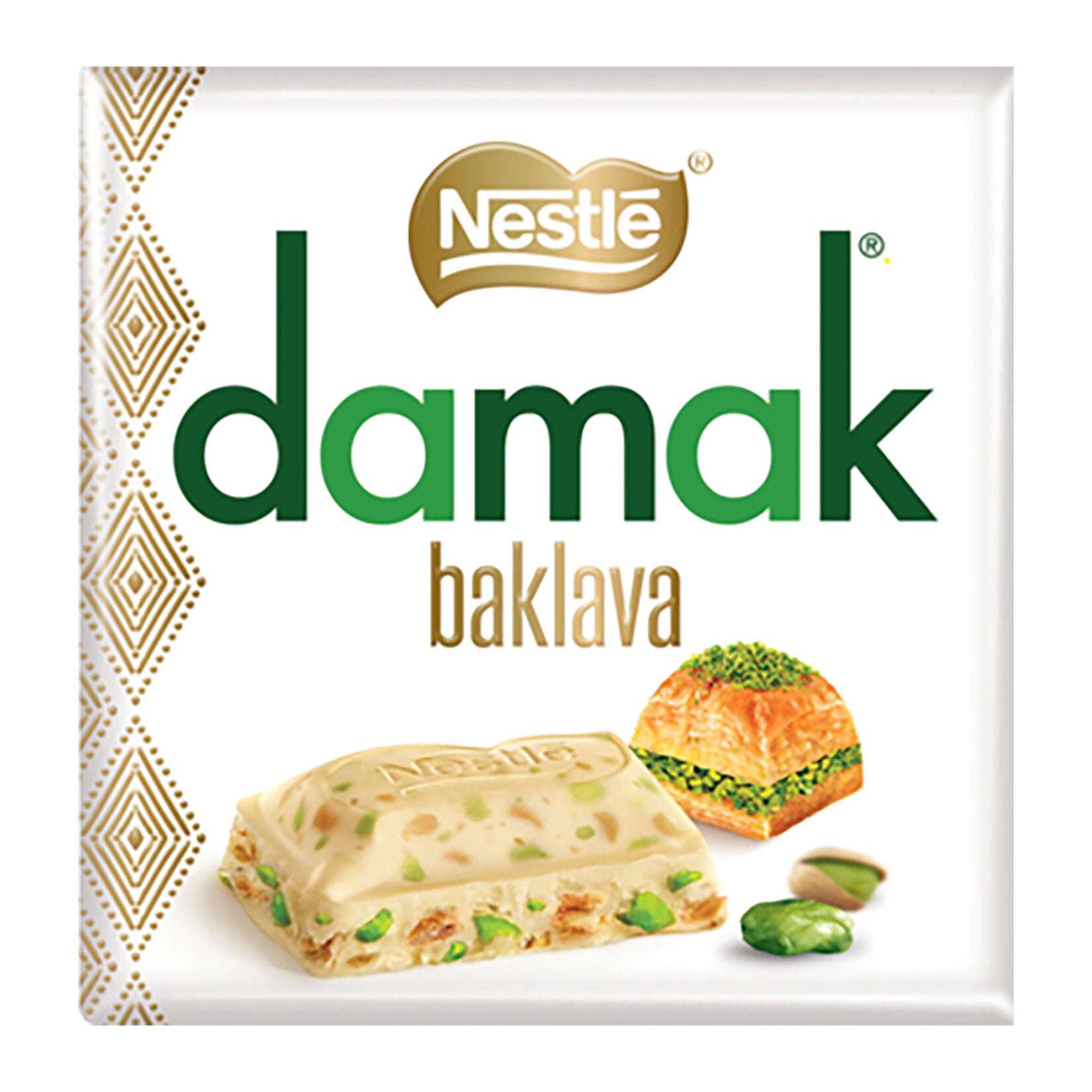 Nestle Damak Baklava Pistachio Baklava White Chocolate (Antep Fıstıklı Baklavalı Beyaz Çikolata) 60 G