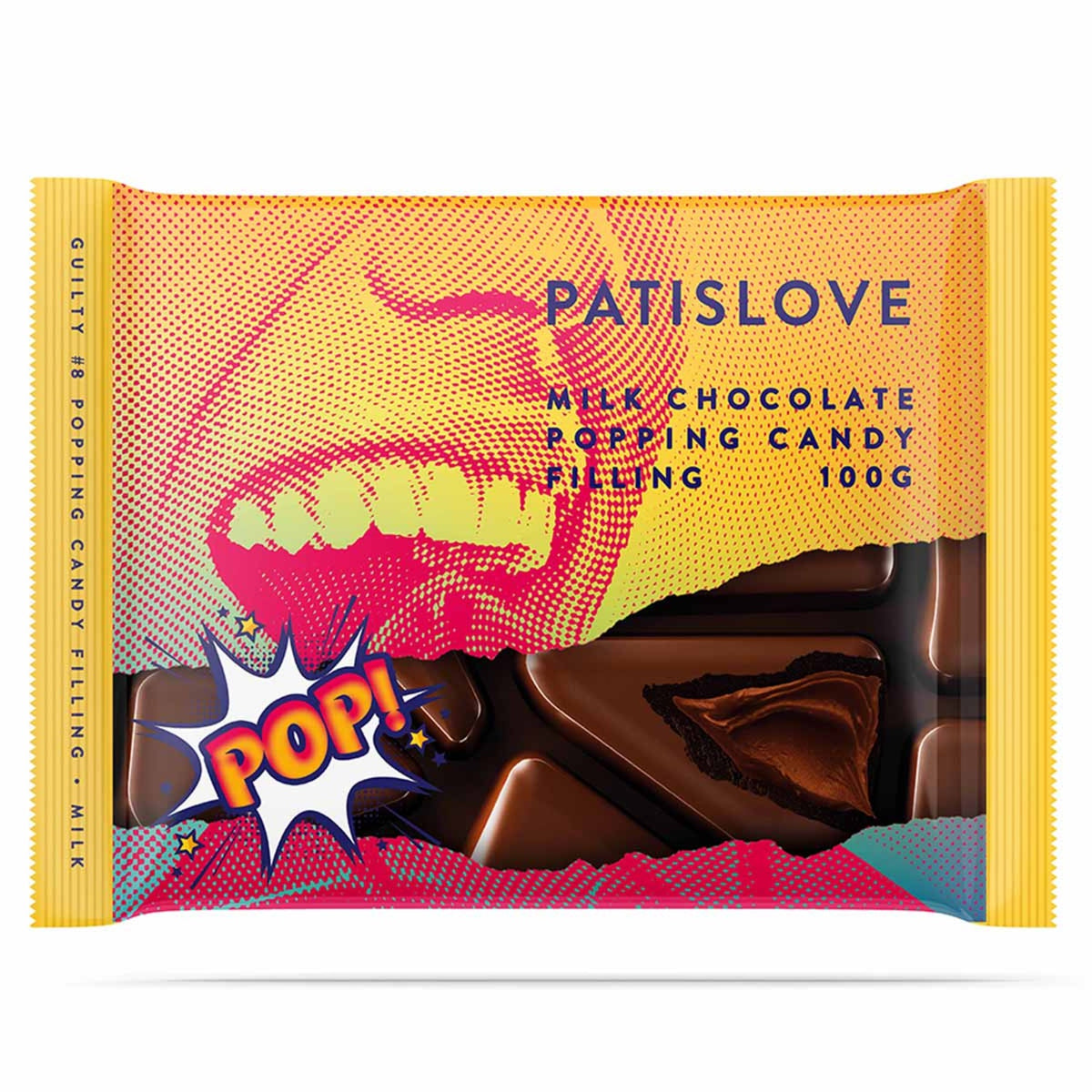 Patislove Guilty Popping Candy Filled Milk Chocolate 100 G
