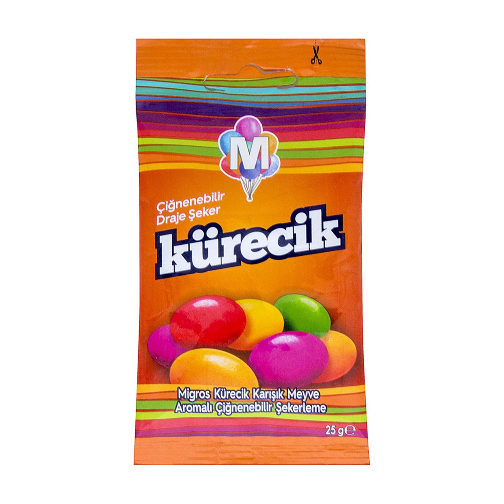 Migros Fruit-Flavored Chewy Candy (Kürecik Meyve Aromalı Çiğnenebilir Şekerleme) 25 G