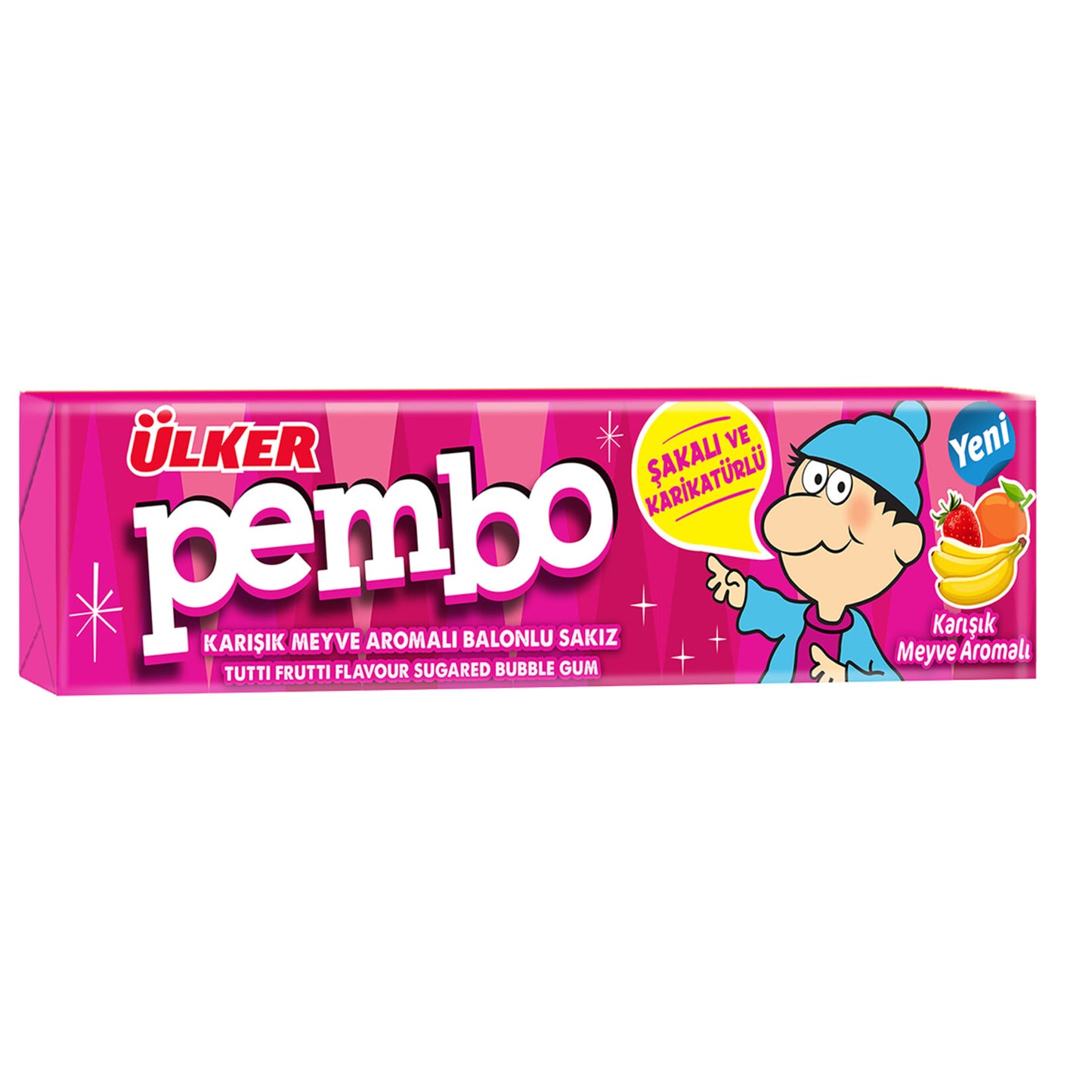 Ülker Pembo Mixed Fruit Flavored Bubble Gum 22.5g