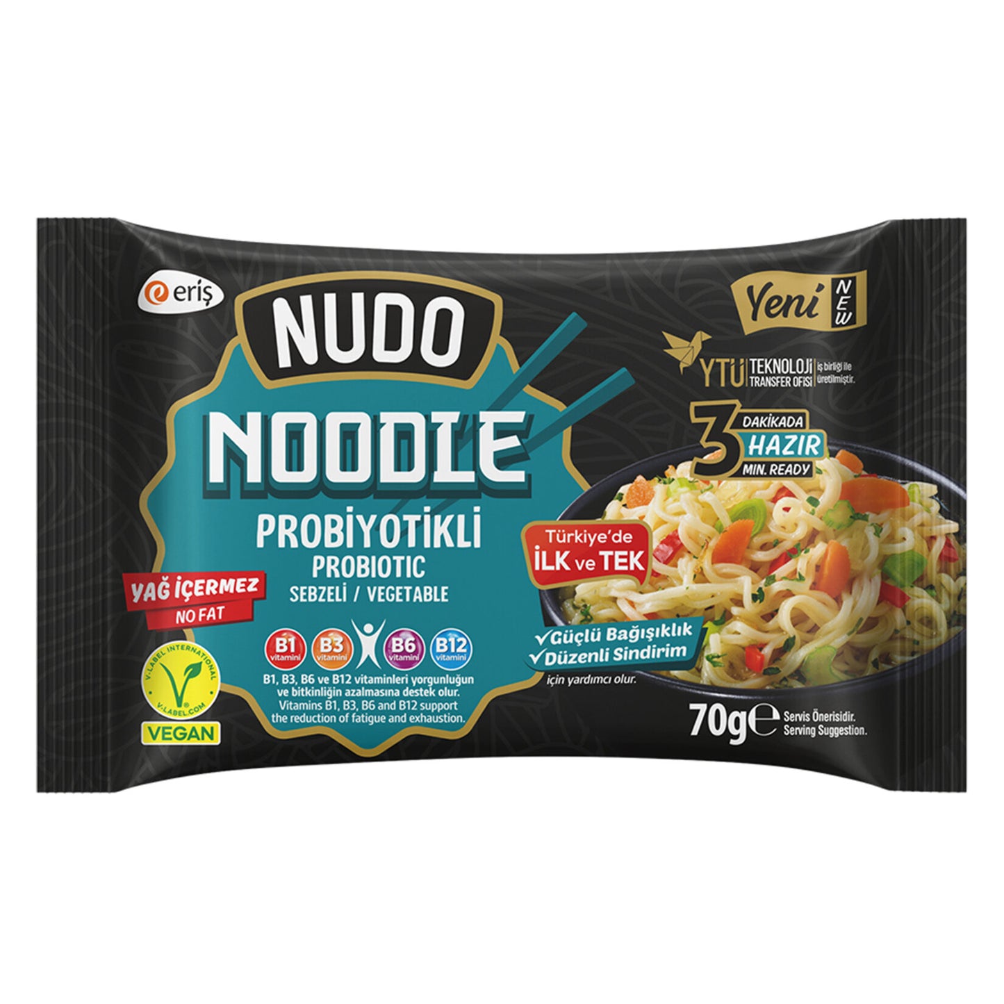 Nudo Probiyotik Sebzeli Noodle Poşet 70 G