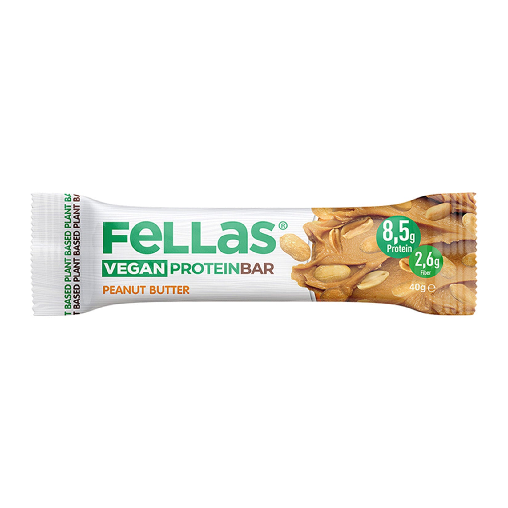 Fellas Vegan Protein Bar with Peanut Butter (Yer Fıstığı Ezmeli) 40g