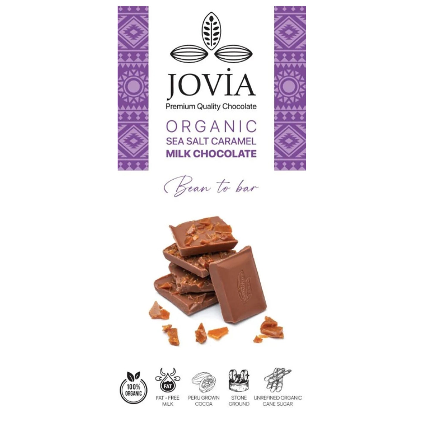 Jovia Organic Sea Salt Caramel Milk Chocolate (Sıcak Çikolata) 85g