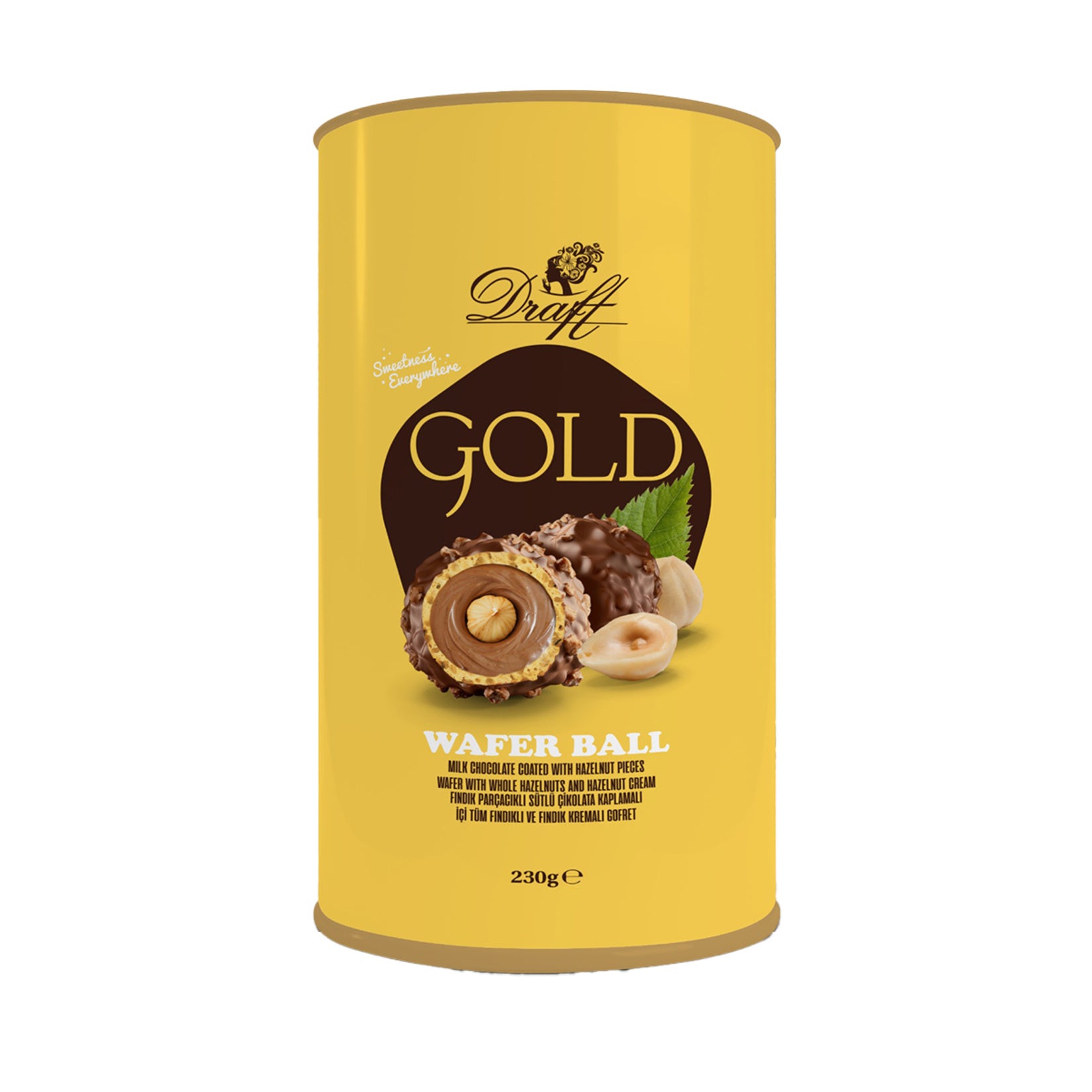 Draft Gold Hazelnut (fındık) Wafer Balls 220 G
