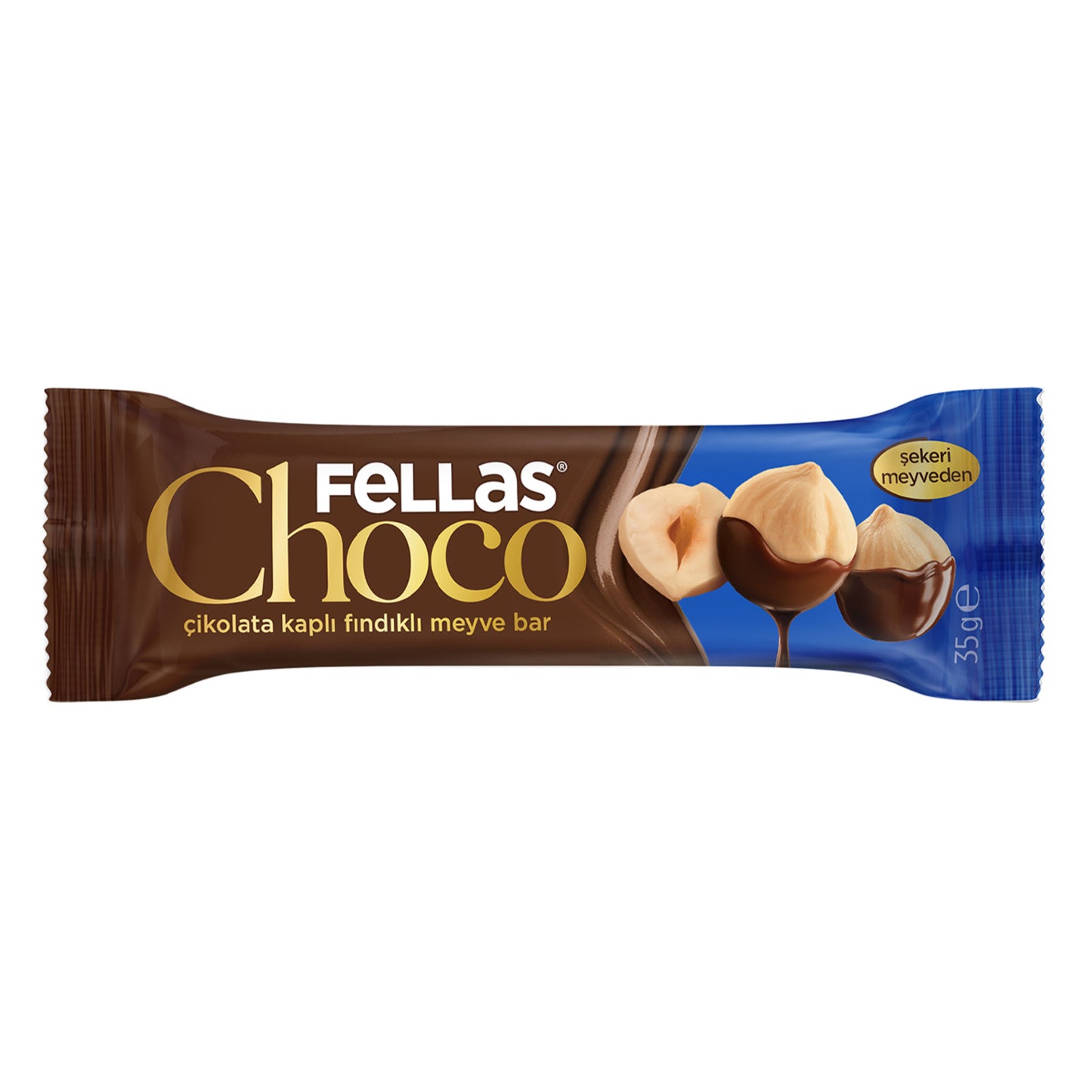 Fellas Hazelnut (Fındıklı) Chocolate Covered Fruit Bar 35 G