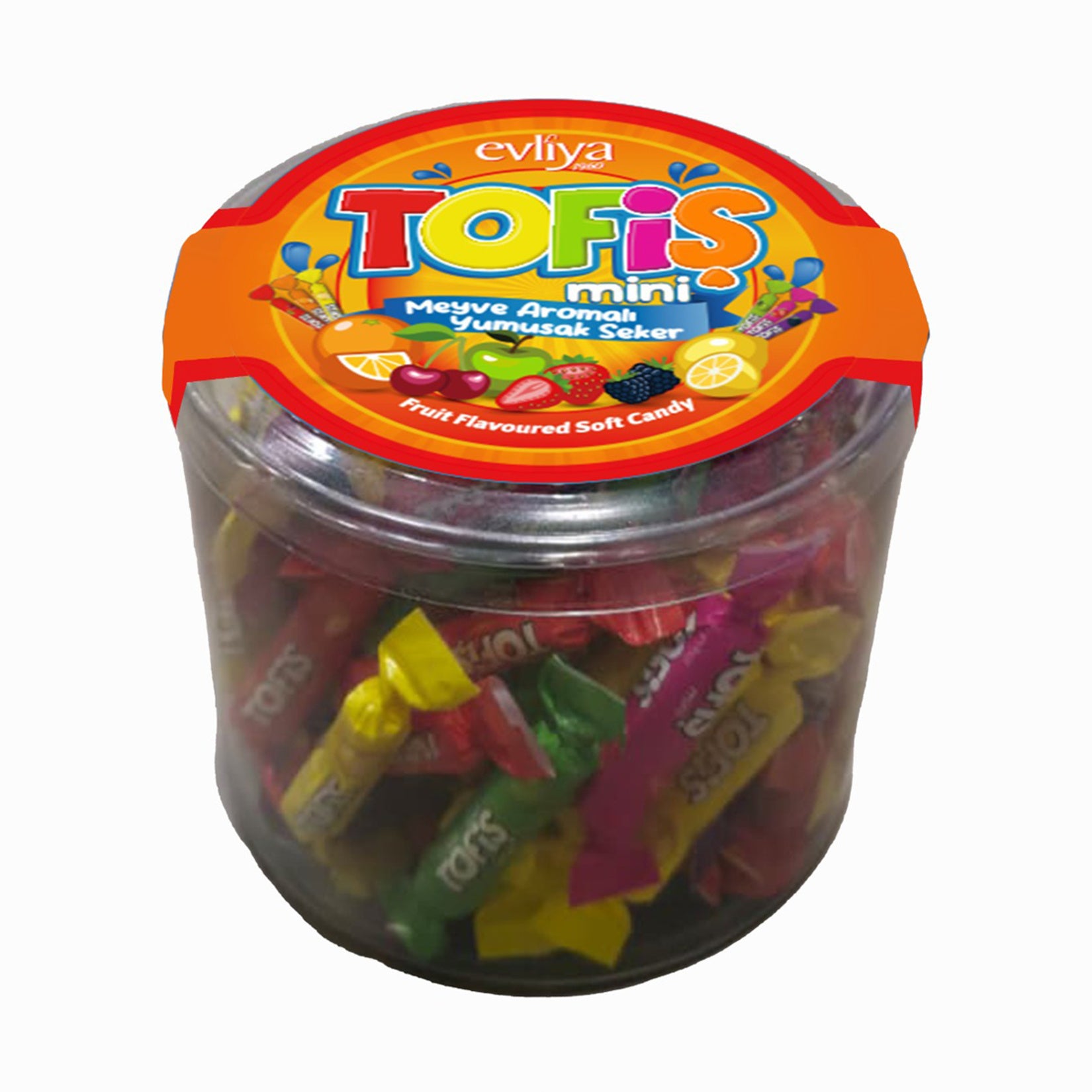 Evliya Tofiş Mini Fruit Flavored Soft Candy (Yumuşak Şeker) 100 Pieces 480 G