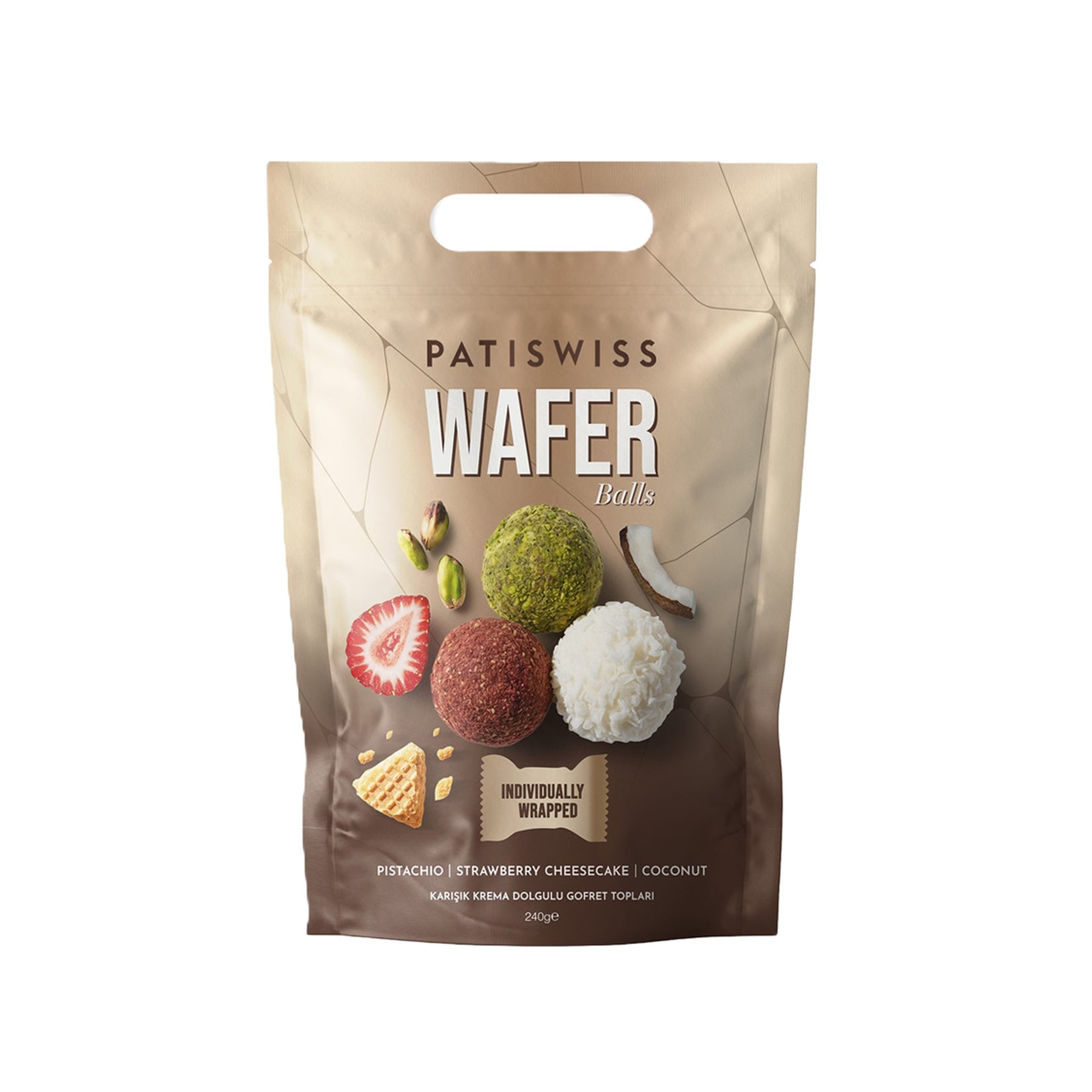 Patiswiss Mixed Cream (Krema) Filled Wafer Balls 240 G