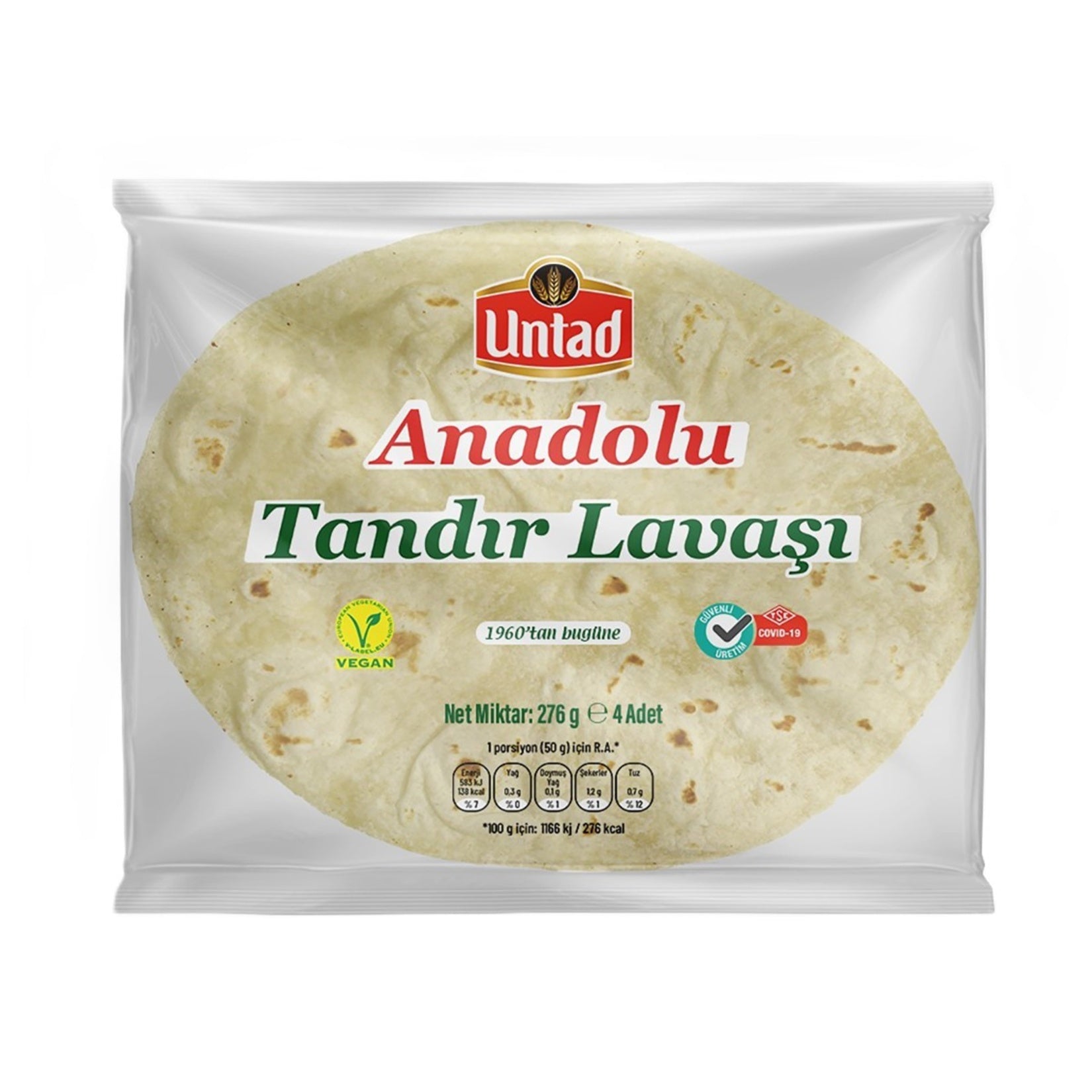 Untad Tandoor Bread Lavash (Tandır Ekmeği Lavaşı) 276 G