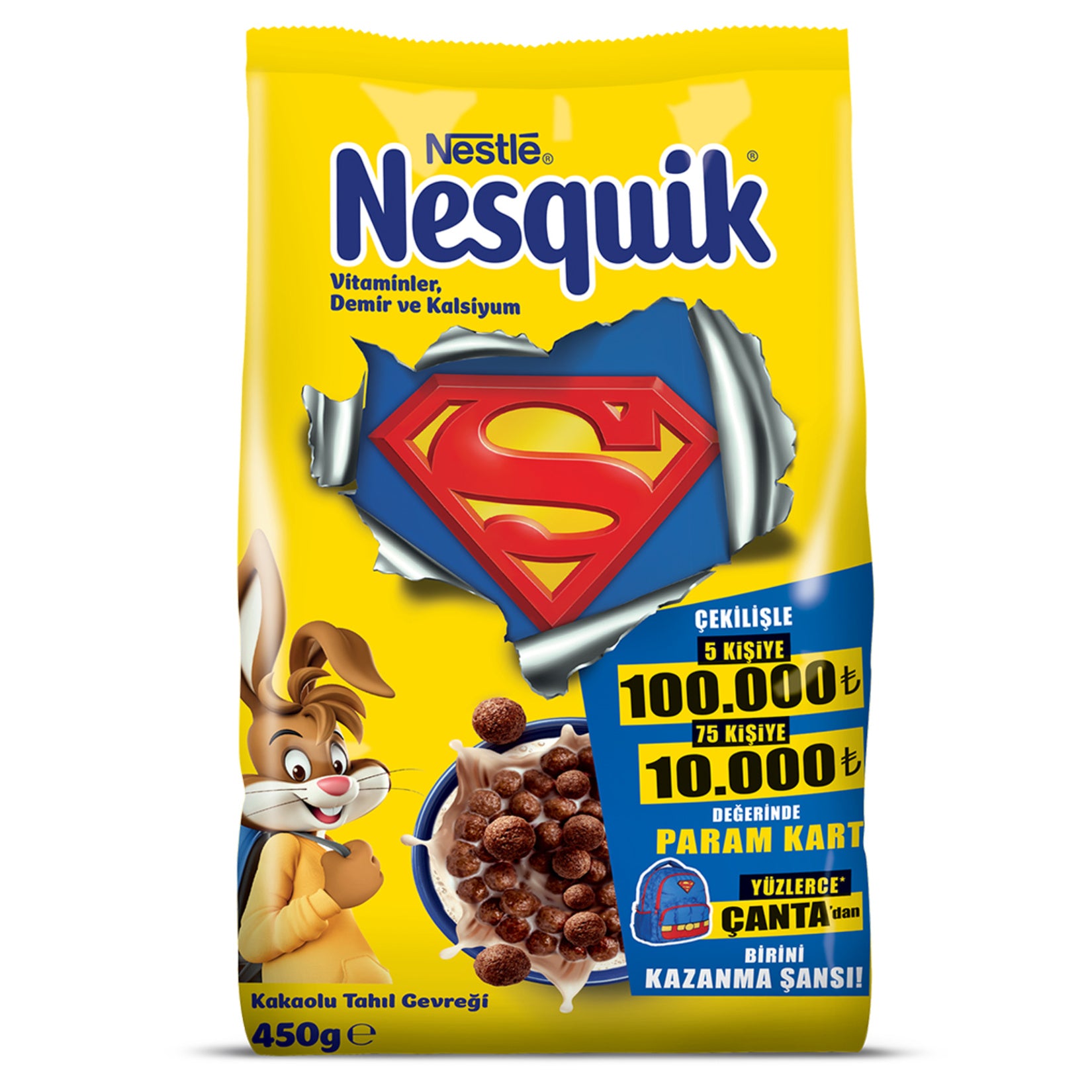Nestle Nesquik Kakaolu Buğday ve Mısır Gevreği 450 G