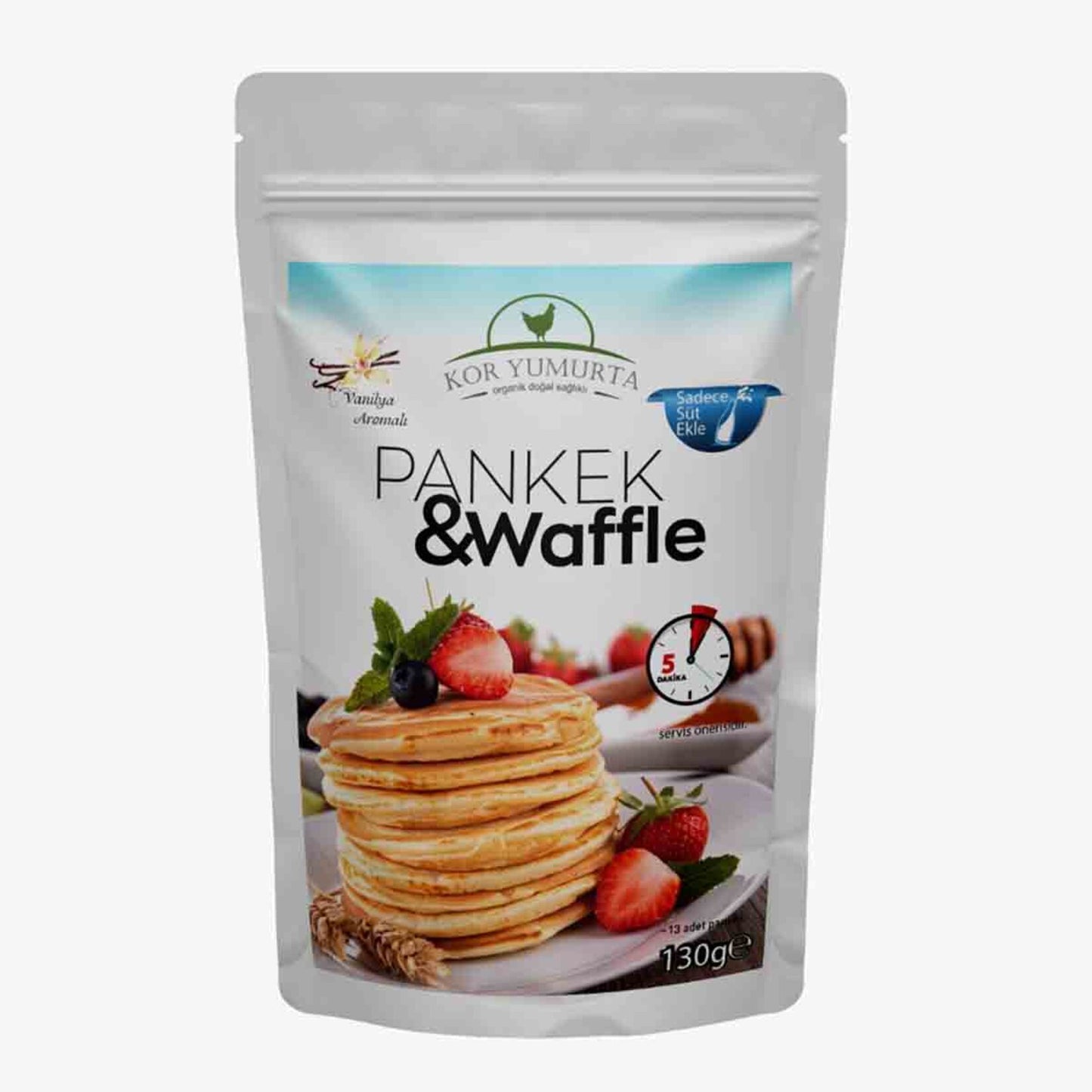 Kor Vanilla Flavored Pancake Waffle Mix (Pankek Waffle Karışımı) 130g