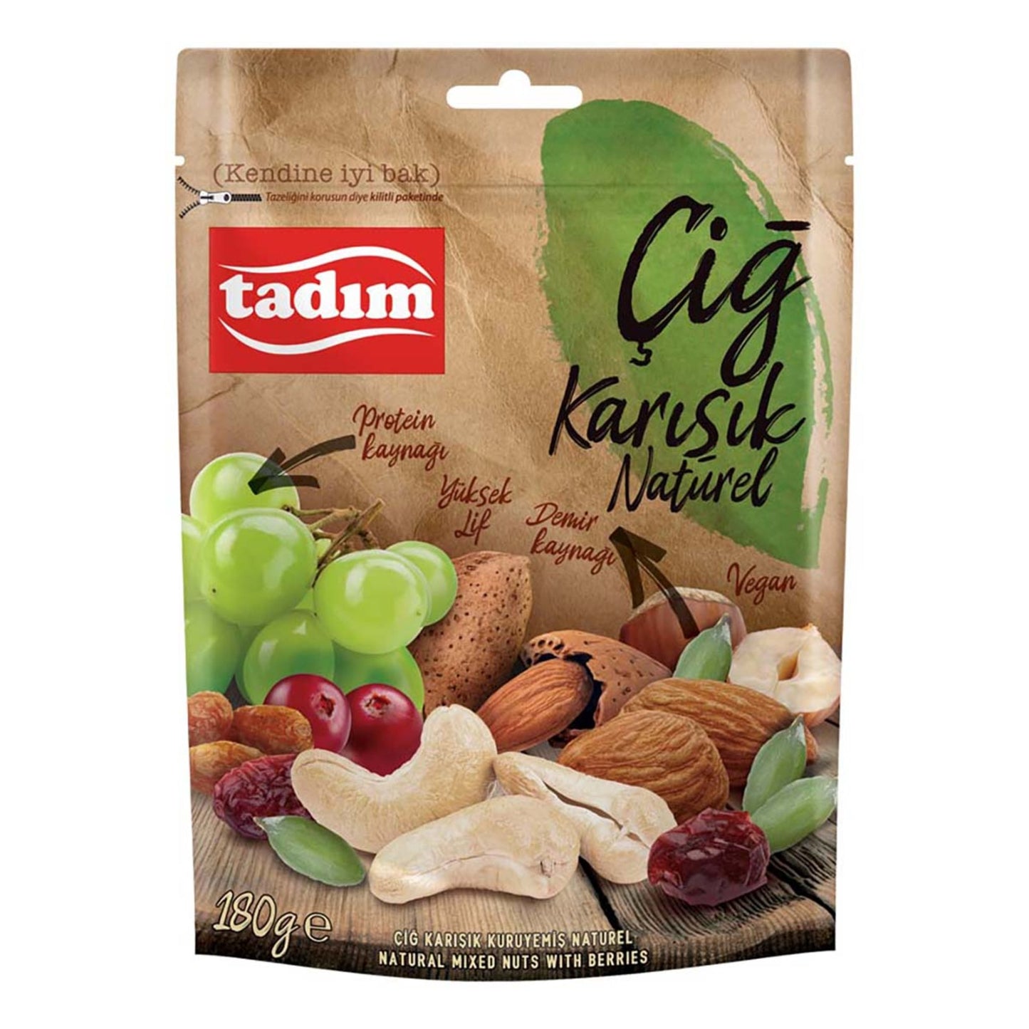 Tadım Raw Mixed Nuts (Çiğ Karışık Naturel) 180 G