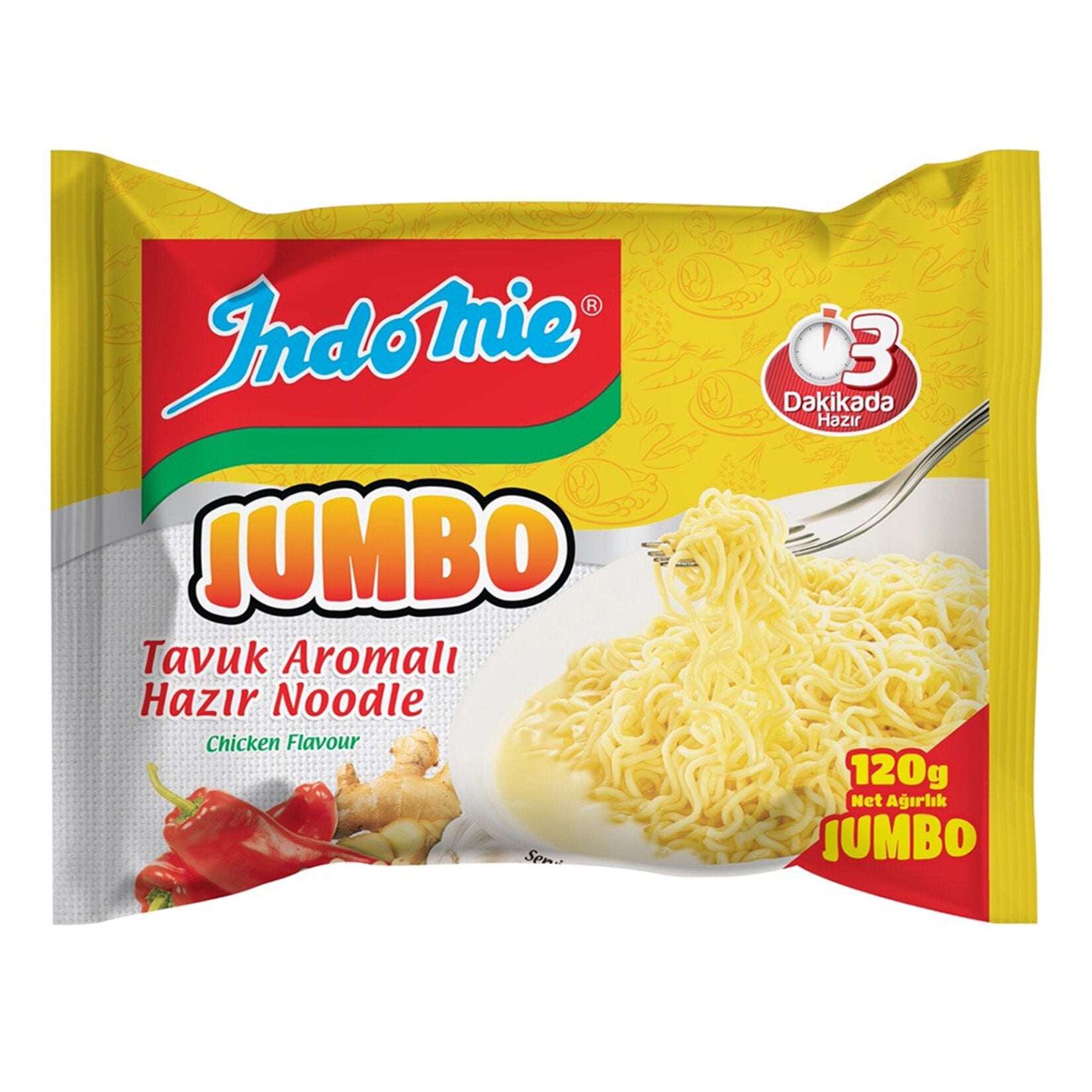 Indomie Jumbo Tavuk Aromalı Noodle 120 G