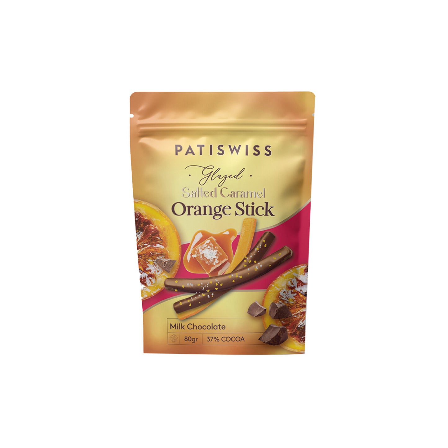 Patiswiss Salted Caramel Milk Orange Stick 80g