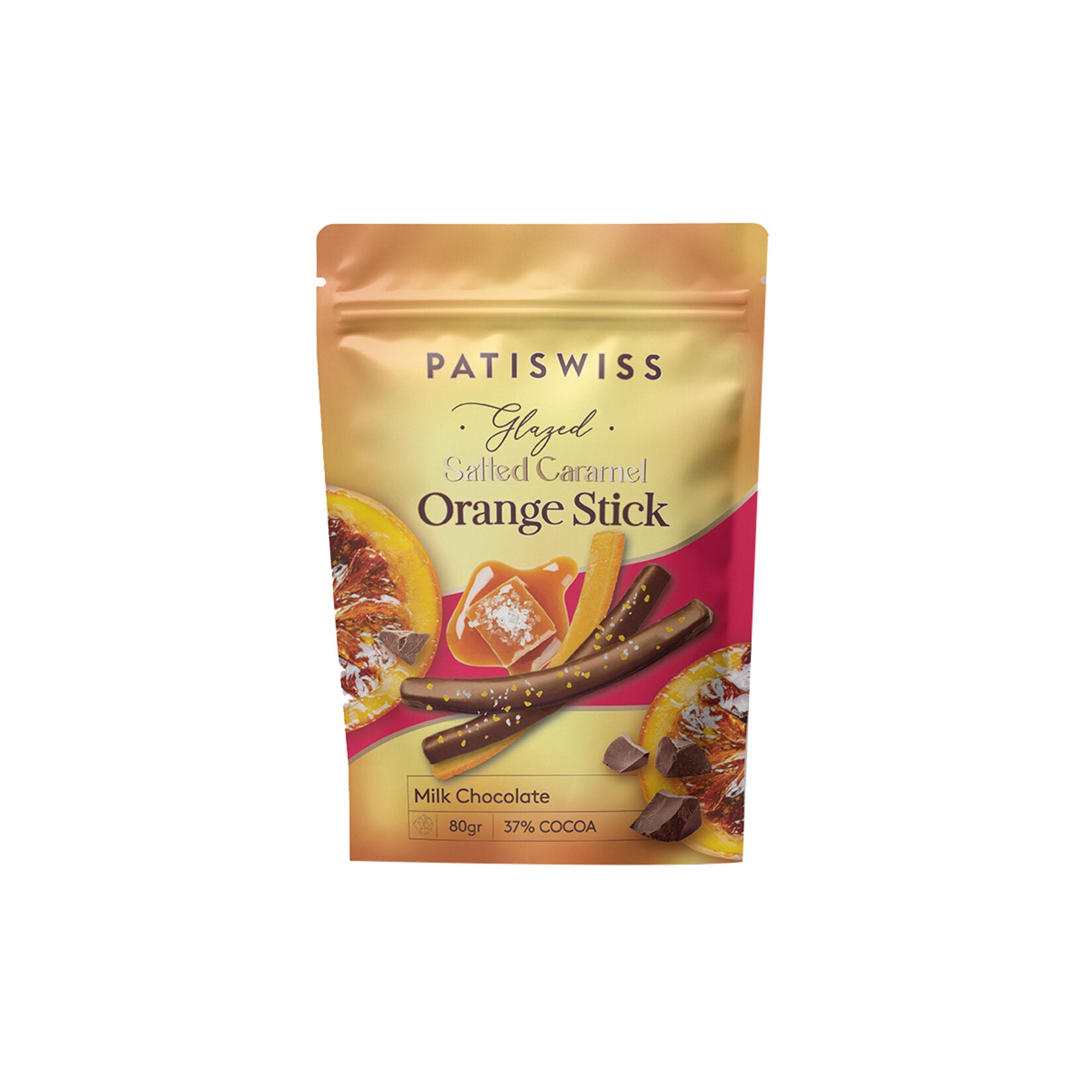 Patiswiss Salted Caramel Milk Orange Stick 80g