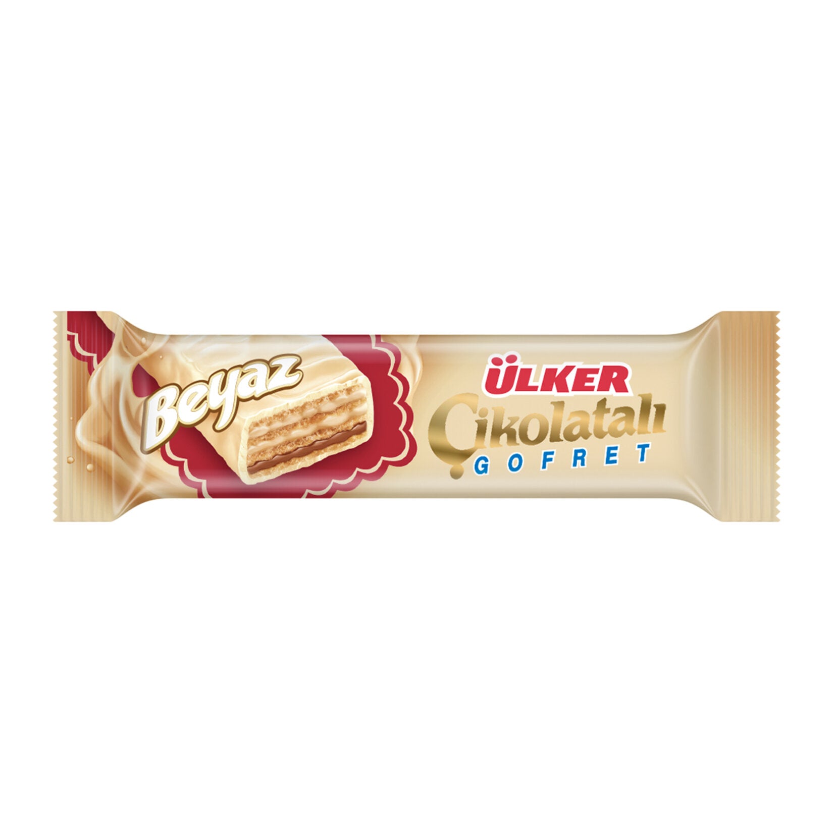 Ülker White Chocolate Hazelnut Cream Wafer (Beyaz Çikolatalı Fındıklı Kremalı Gofret) 35 G