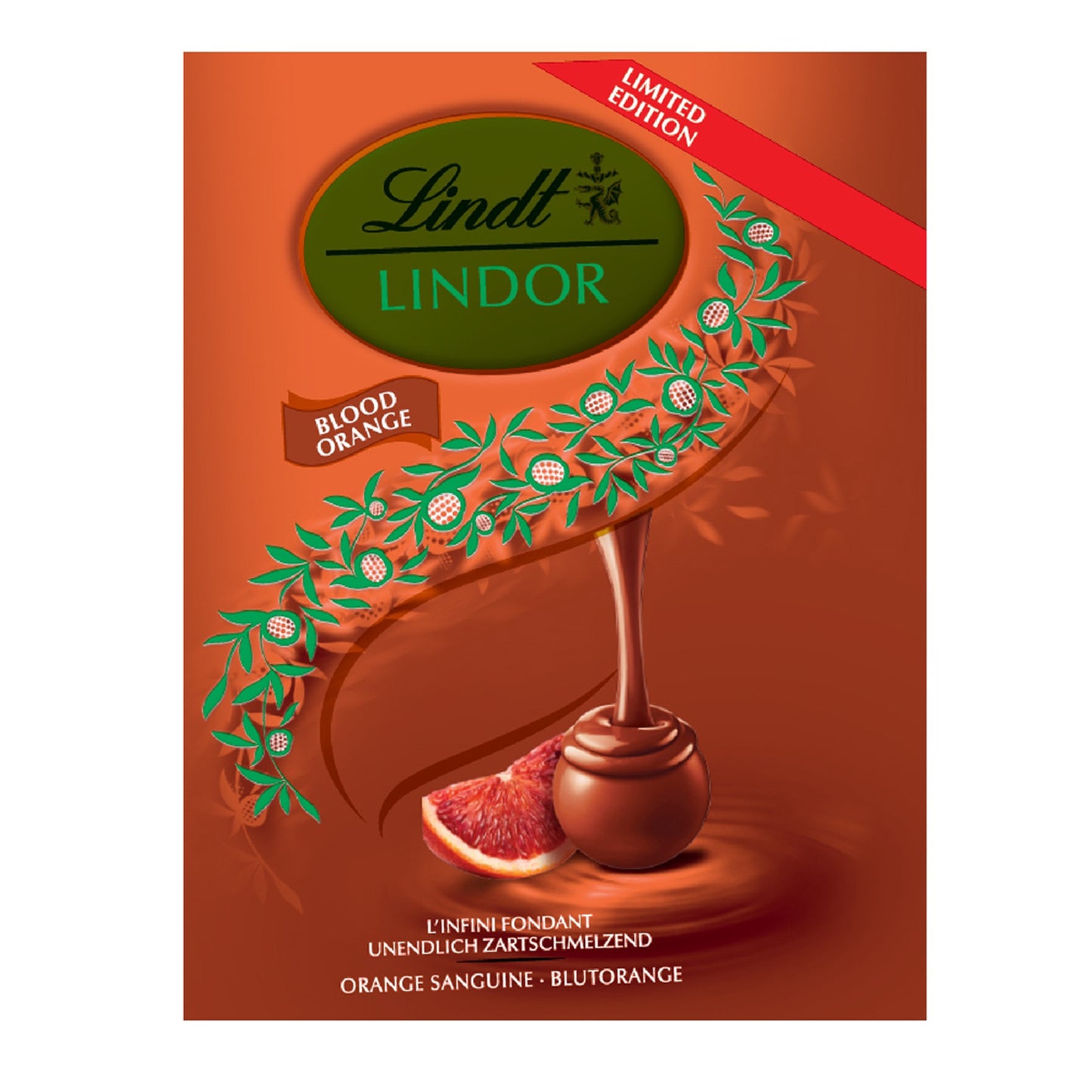 Lindt Orange Filled Milk Chocolate 44% (Kan Portakalı Dolgulu %44 Sütlü Çikolata) 200g