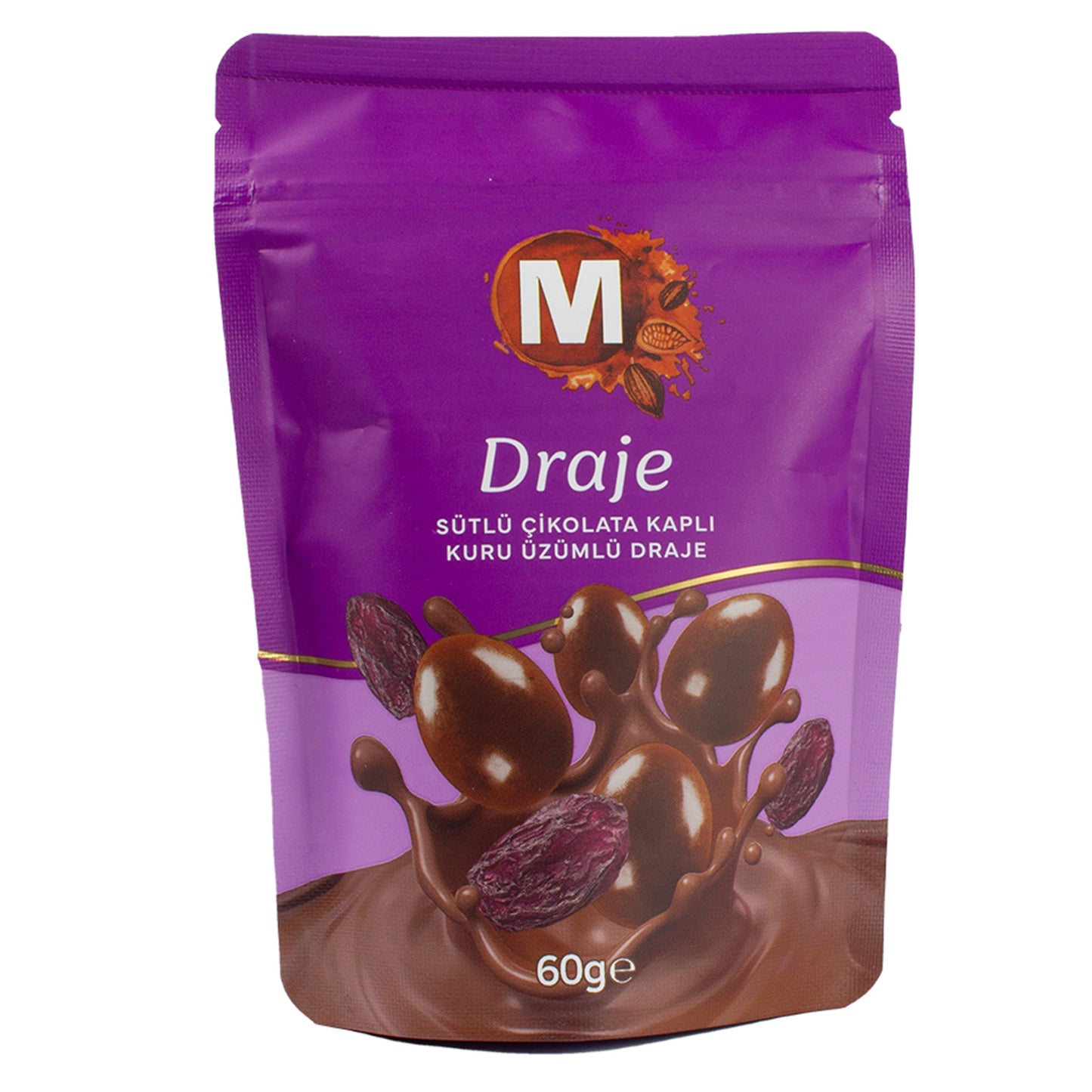 Migros Milk Chocolate Covered Raisins (Sütlü Çikolata Kaplı Kuru Üzümlü Draje) 60 G