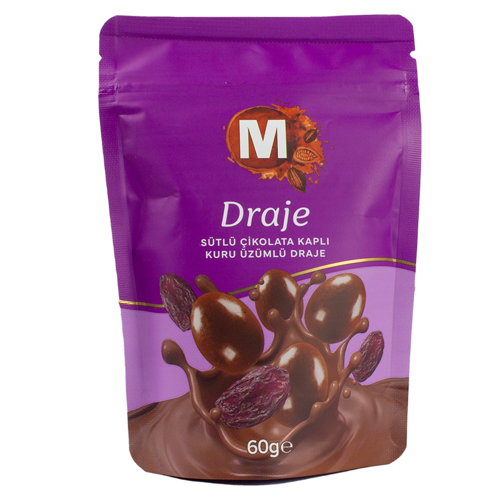 Migros Milk Chocolate Covered Raisins (Sütlü Çikolata Kaplı Kuru Üzümlü Draje) 60 G
