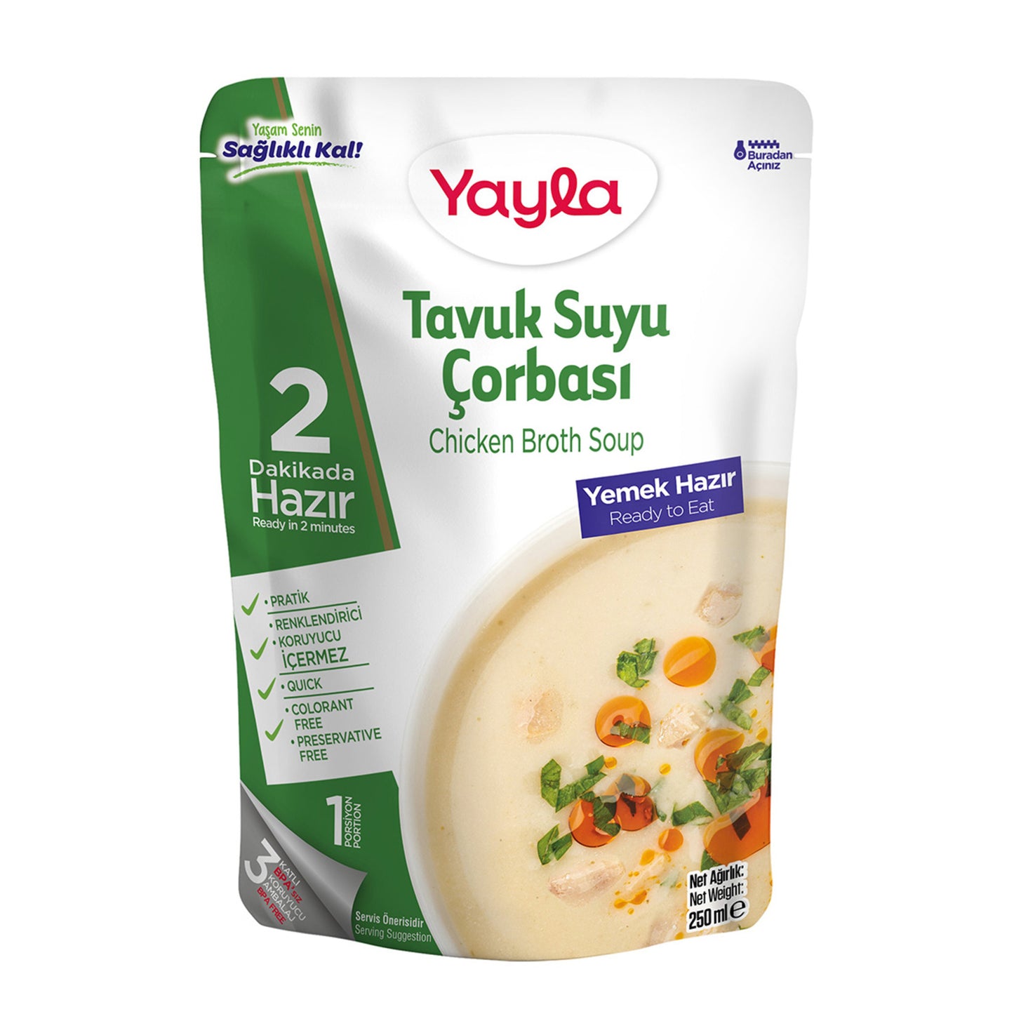 Yayla Chicken Broth Soup (Tavuk Suyu Çorbası) 250ml