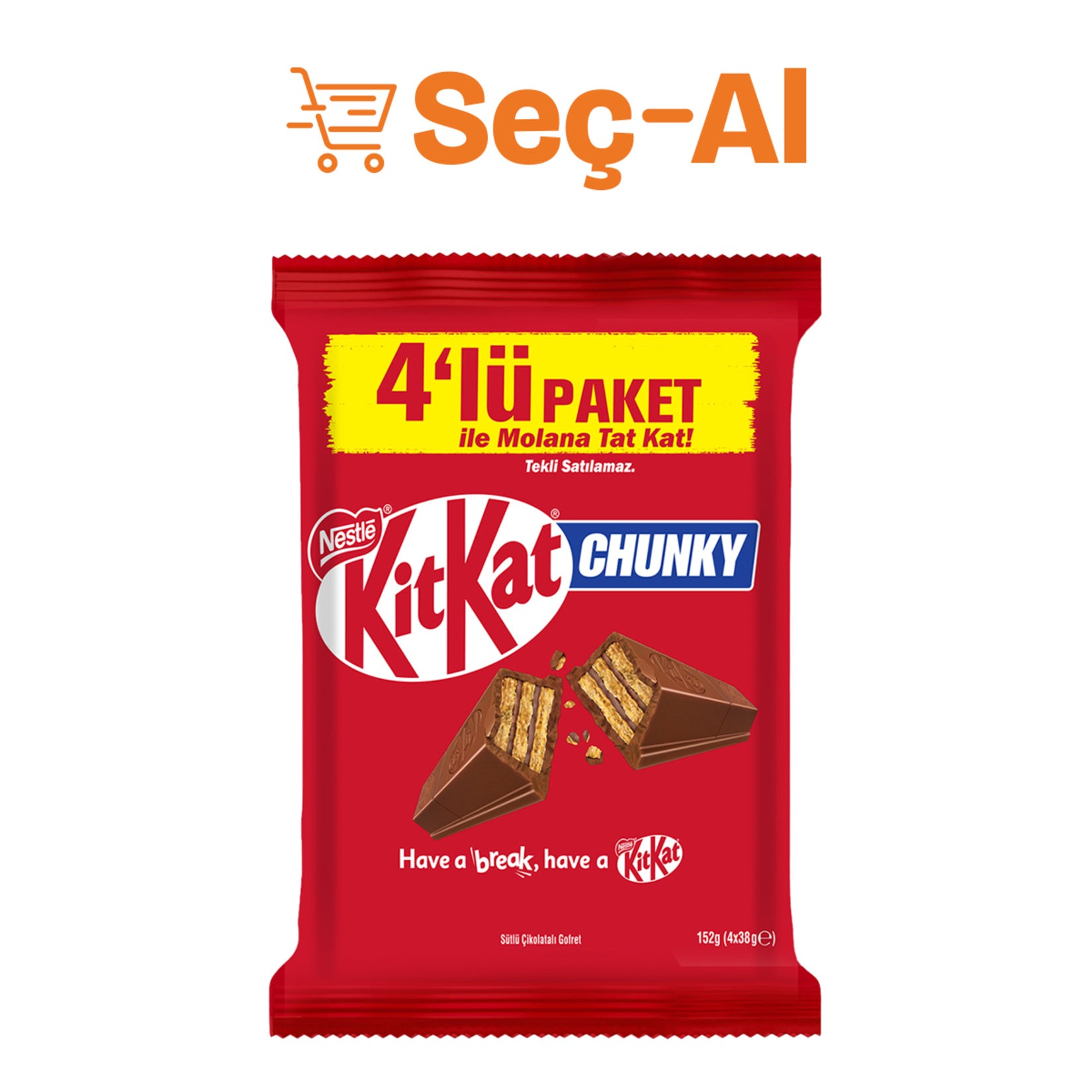 Kitkat Chunky Milk Chocolate Wafer 4 x 38g