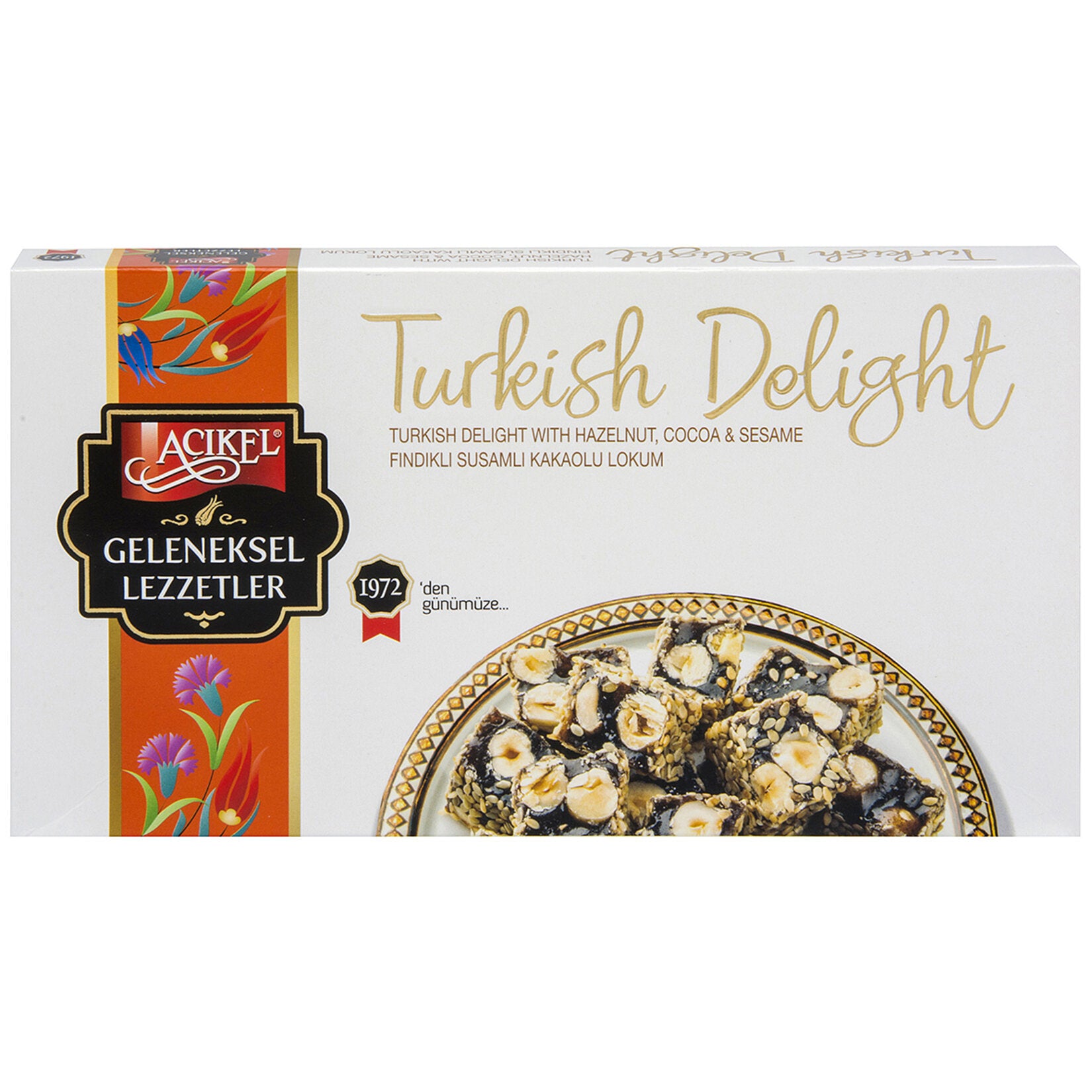Açıkel Hazelnut Cocoa Delight (Fındıklı Susamlı Kakaolu Lokum) 275g