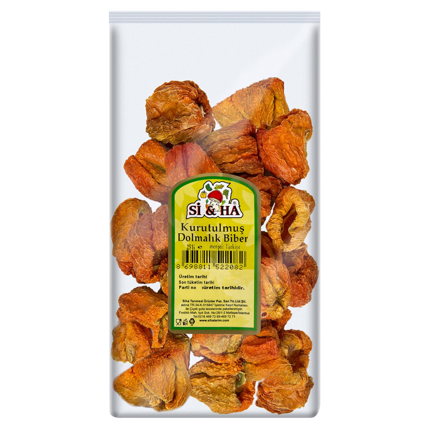 Si&Ha Kurutulmuş Dolmalık Biber 25'li Paket Adet