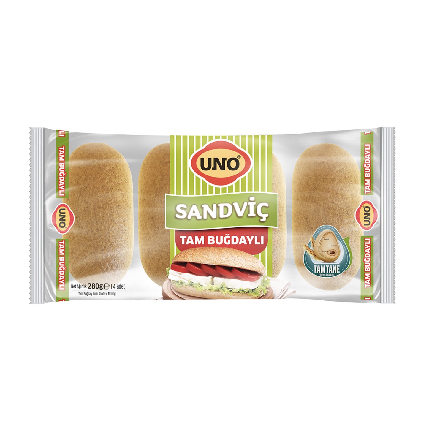 Uno Whole Wheat Sandwich Bread (Uno Tam Buğday Unlu Sandviç Ekmeği) 280 G