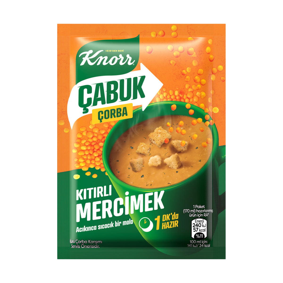 Knorr Quick Soup Crispy Lentil (Kıtırlı Mercimek) 22g