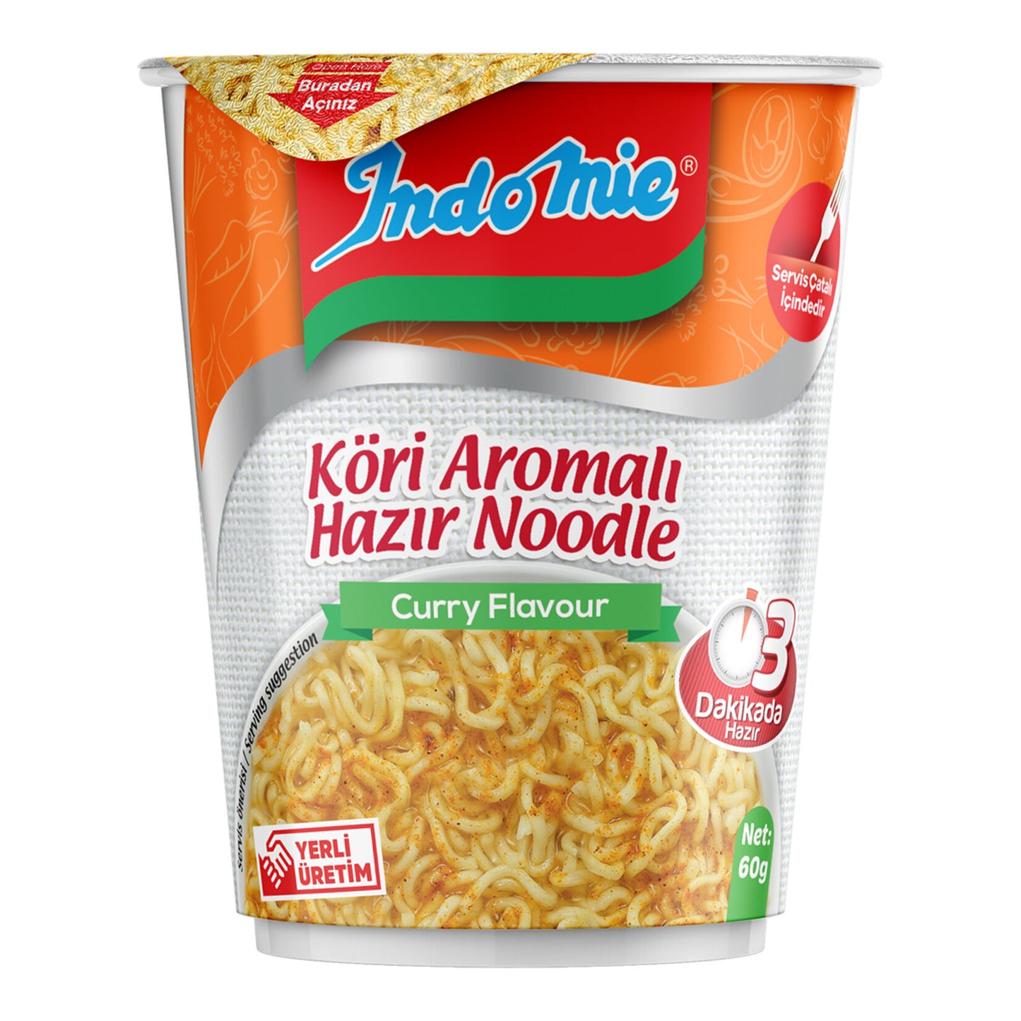 Indomie Köri Çeşnili Noodle (Bardak) 60 G