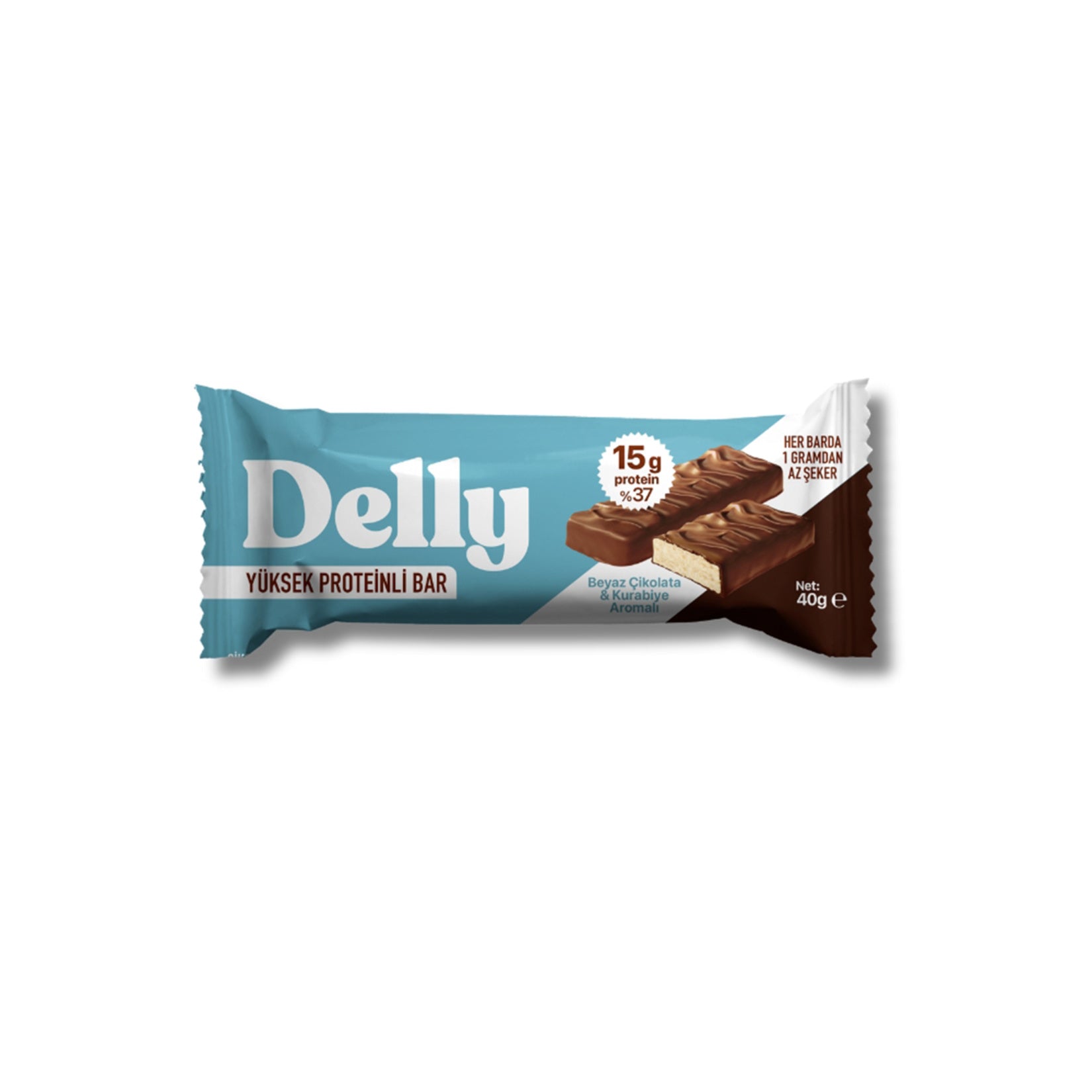 Delly Beyaz Çikolata & Kurabiye Aromalı Protein Bar 40 G