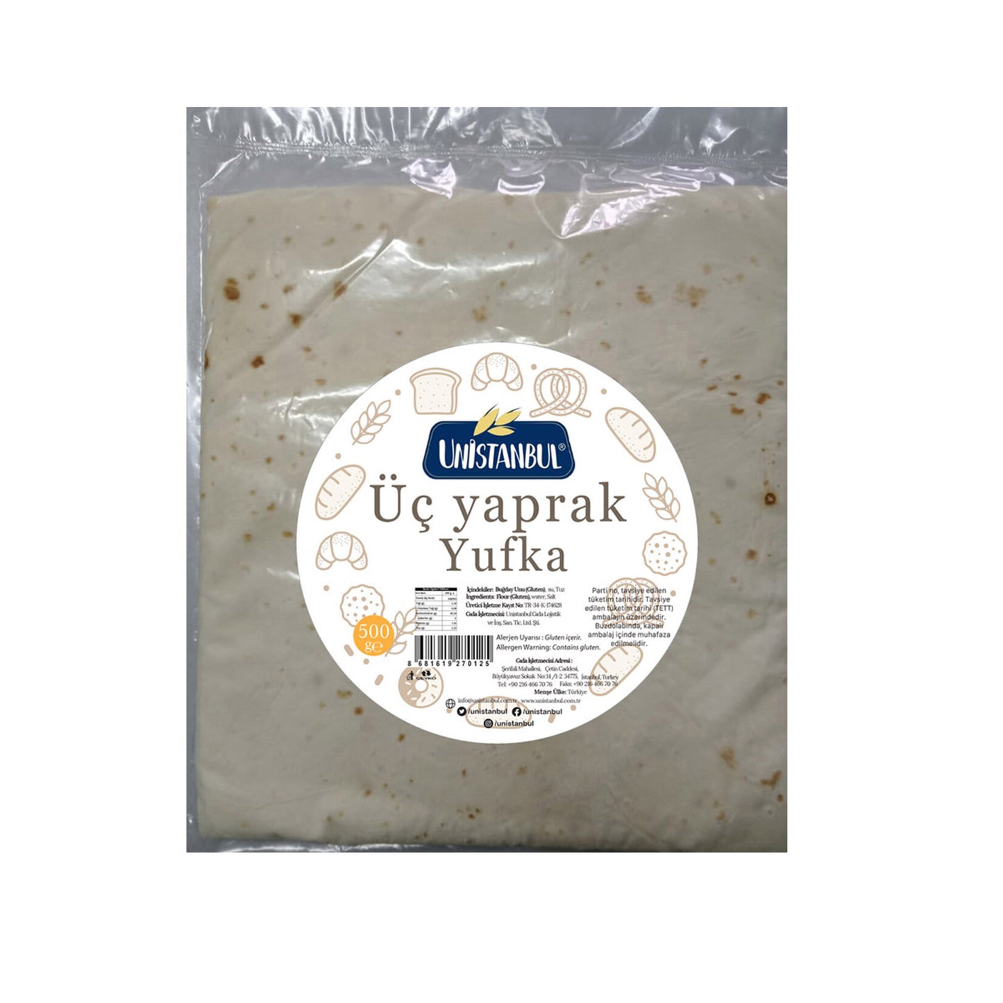 Unİstanbul 3-Layered Yufka (Yufka) 500g