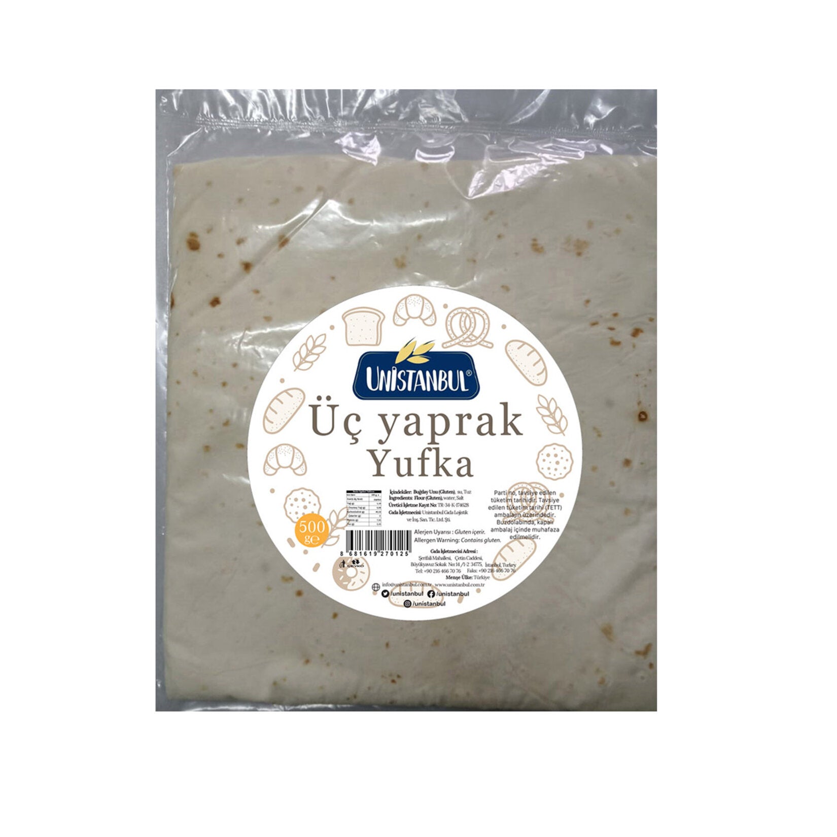 Unİstanbul 3-Layered Yufka (Yufka) 500g