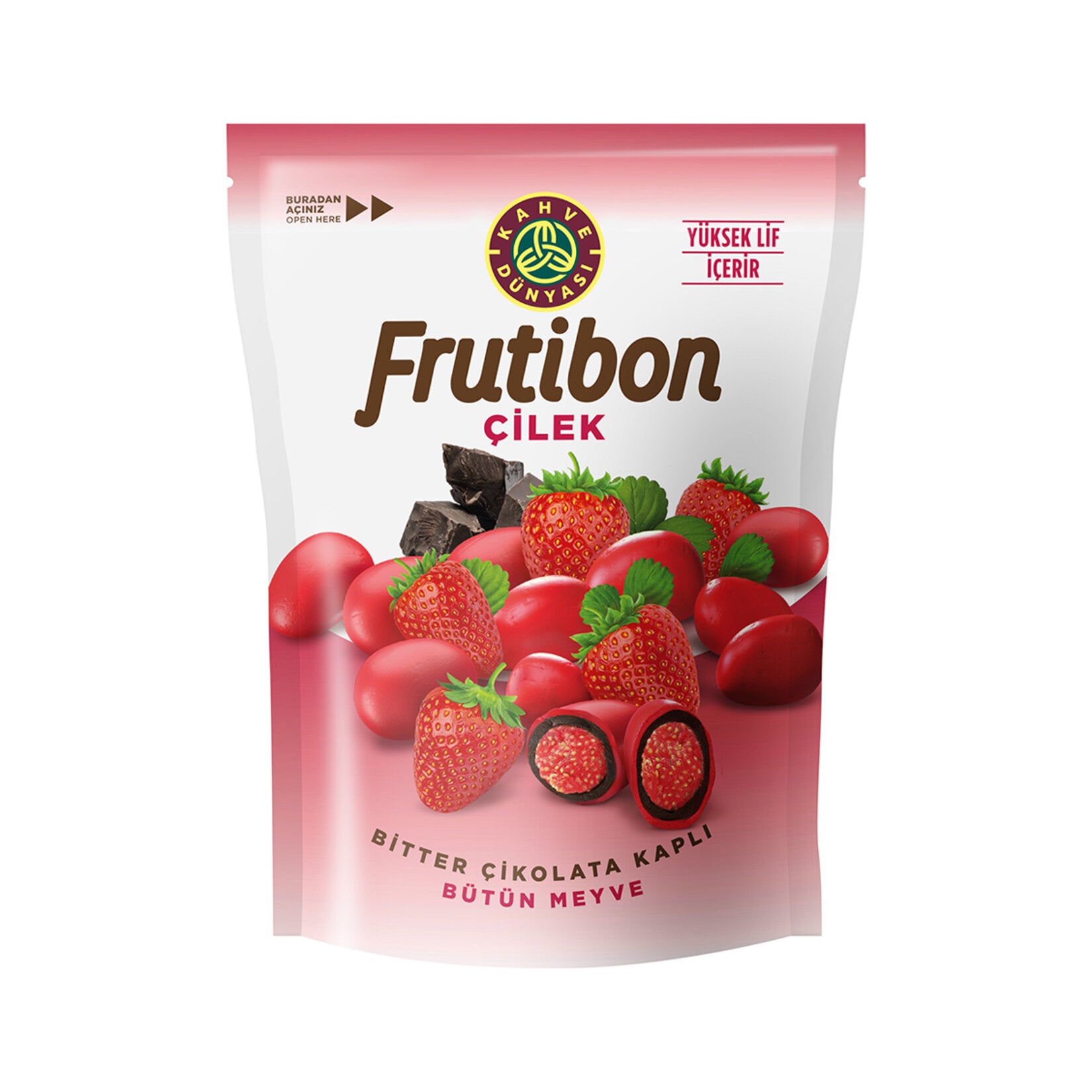 Kahve Dünyası Frutibon Dark Chocolate Coated Strawberries, 50 G