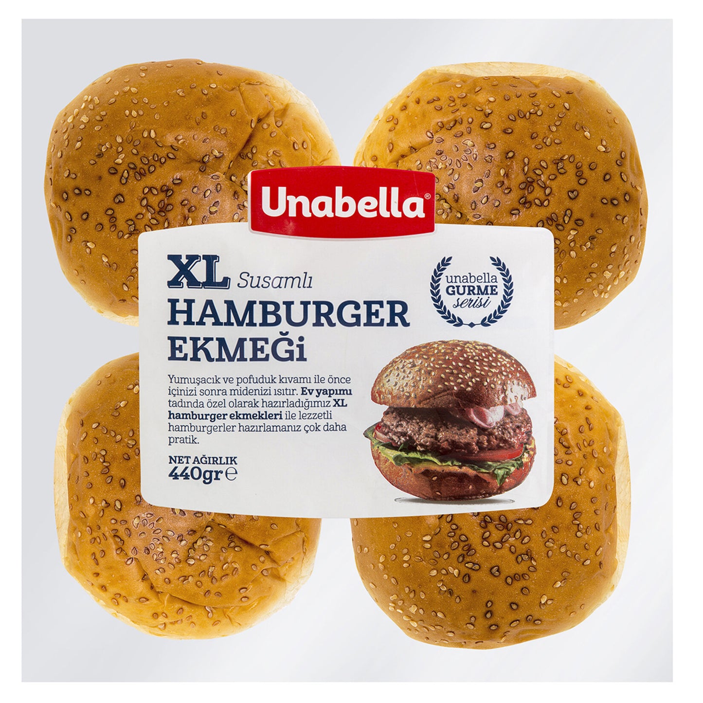 Unabella Xl Hamburger Ekmeği 4'lü 440 G