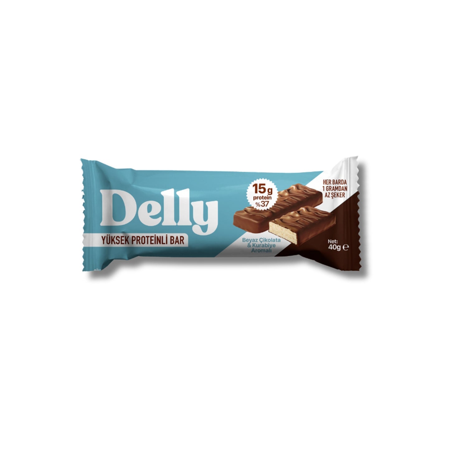 Delly White Chocolate & Cookie Flavored Protein Bar 40g