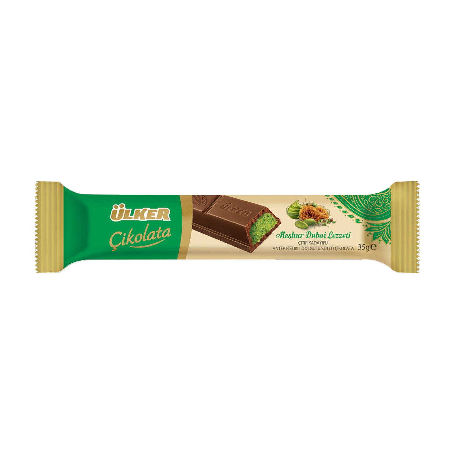 Ülker Crispy Kadayıf with Pistachio Milk Chocolate 35 G