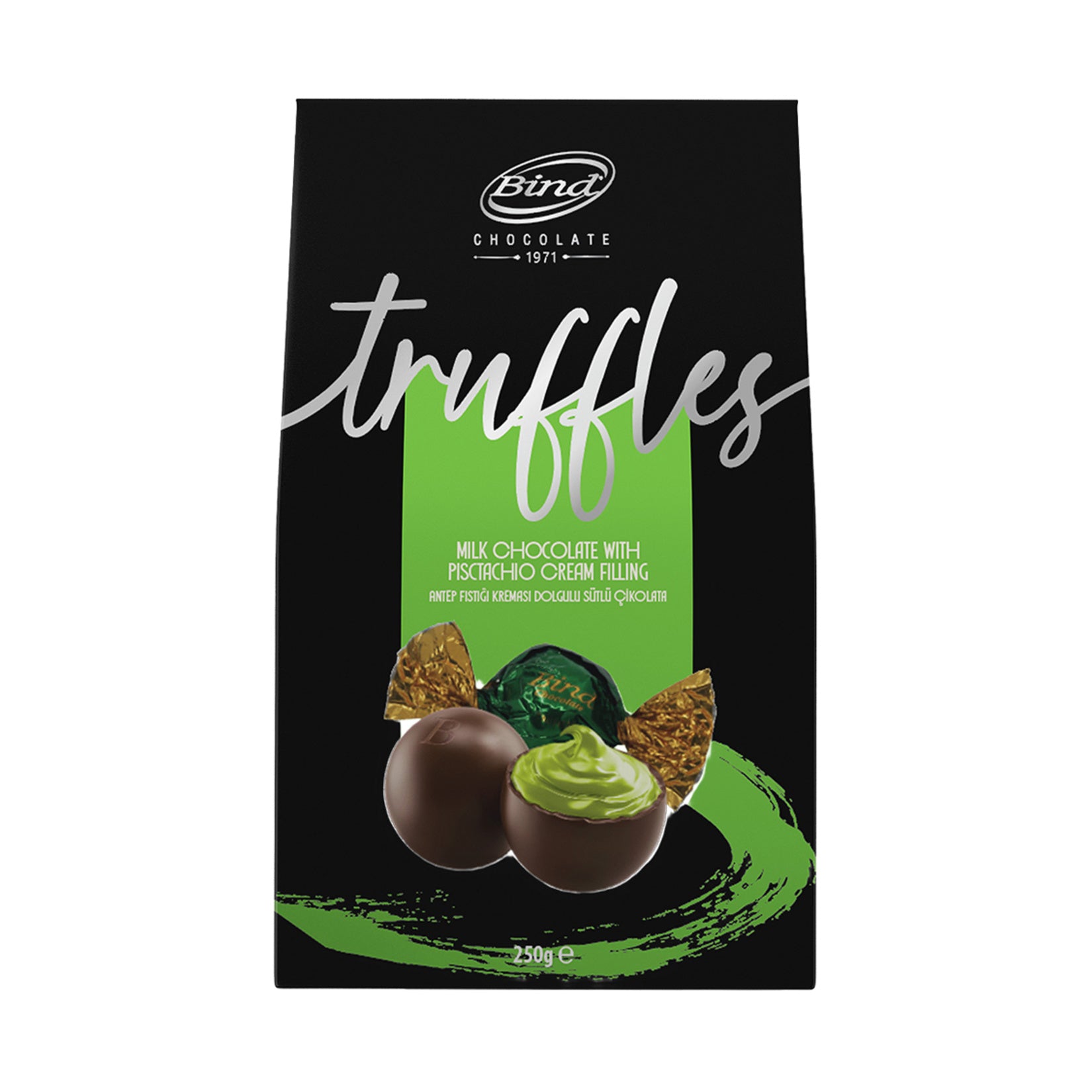 Bind Pistachio & Kadaif Cream Filled Milk Chocolate (Antep Fıstıklı & Kadayıflı Krema Dolgulu Sütlü Çikolata) 250 G