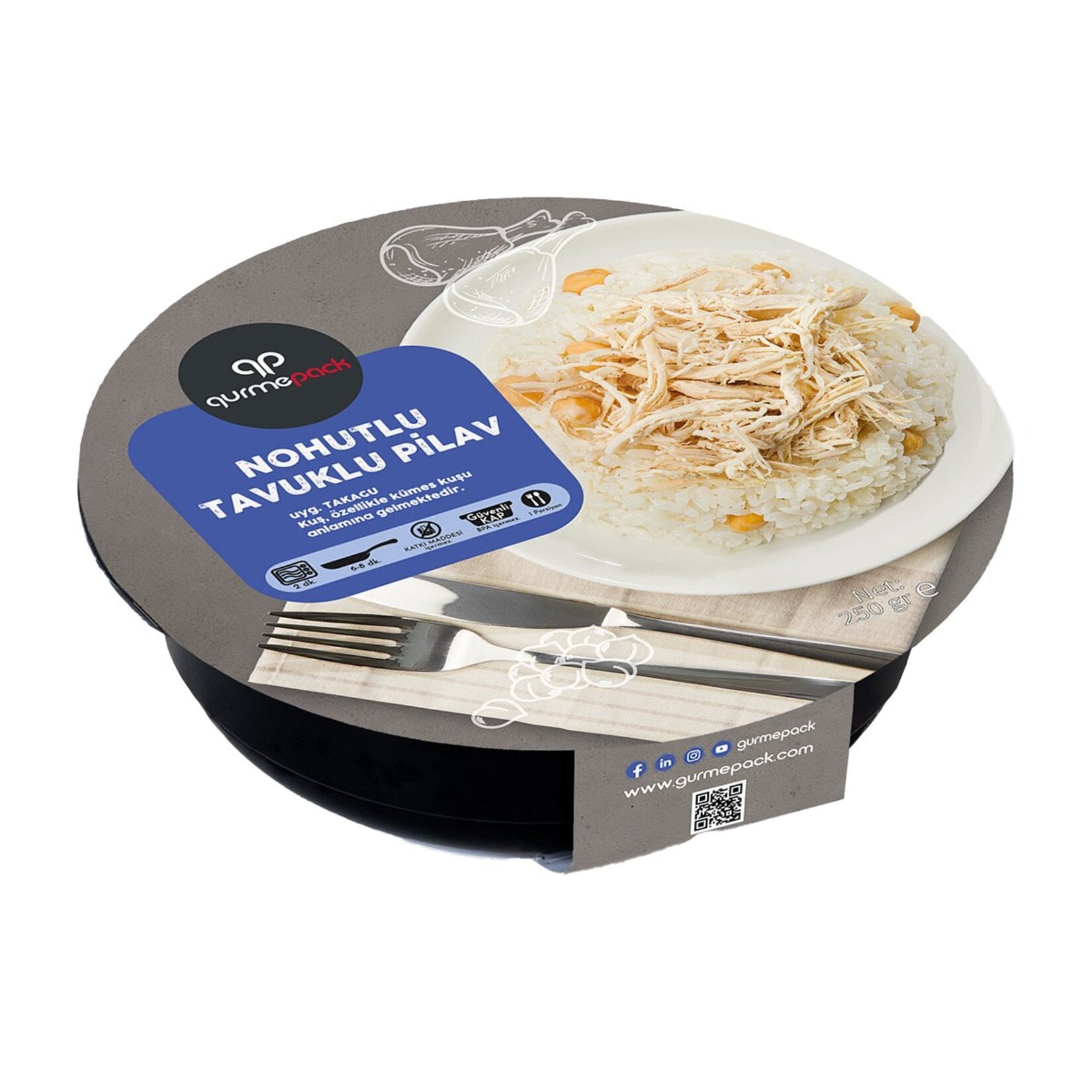 Gurmepack Chickpea and Chicken Rice (Nohutlu Tavuklu Pilav) 250 G