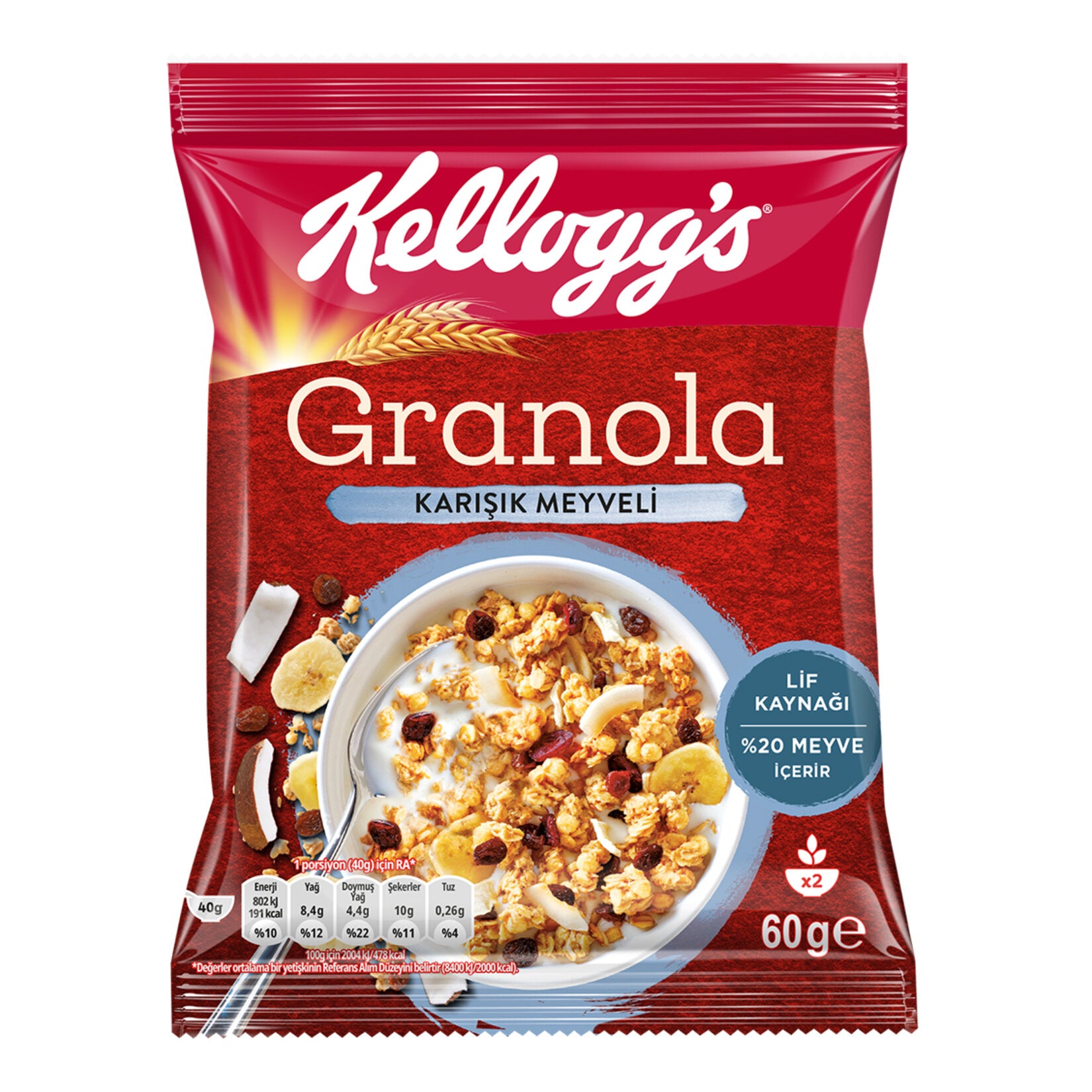 Kellogg's Mixed Fruit Granola 60 G (Karışık Meyveli Granola)
