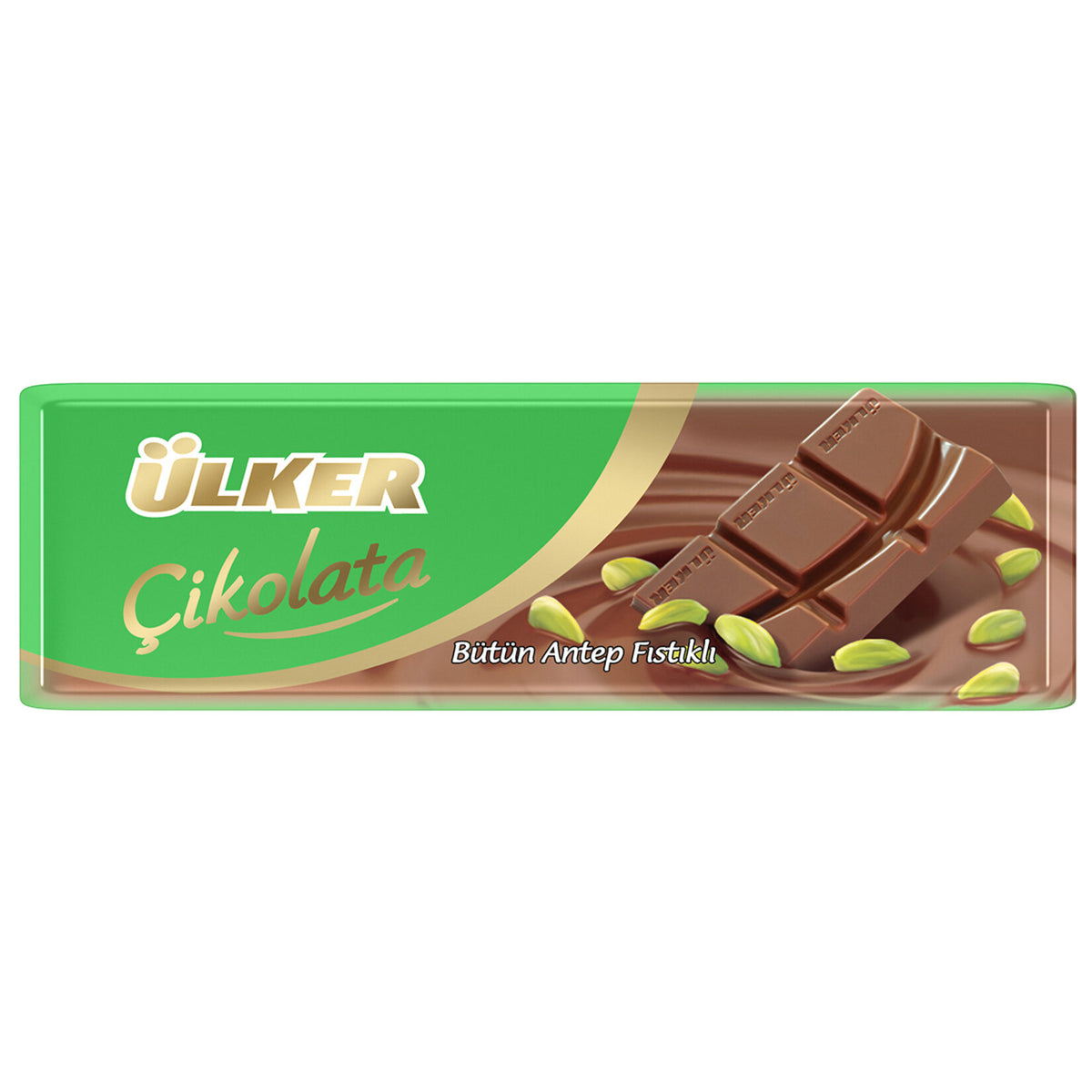 Ülker Whole Milk Chocolate with Pistachio (Bütün Antep Fıstıklı Sütlü Baton Çikolata) 30 G