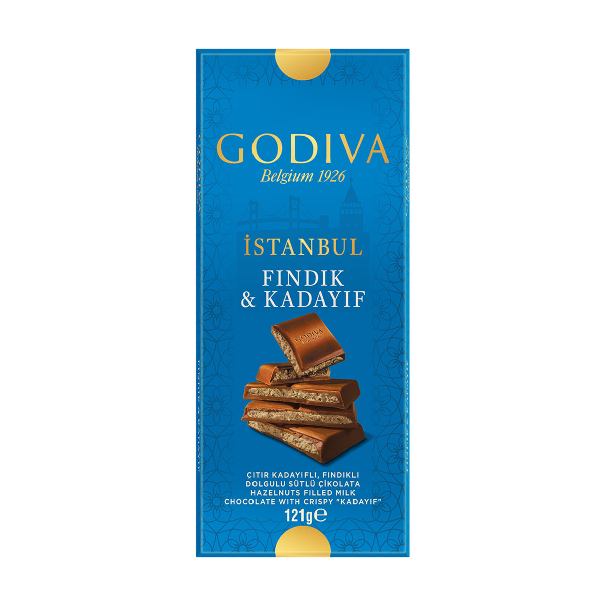 Godiva Istanbul Hazelnut (fındık) & Kadaif Tablet Chocolate 121 G