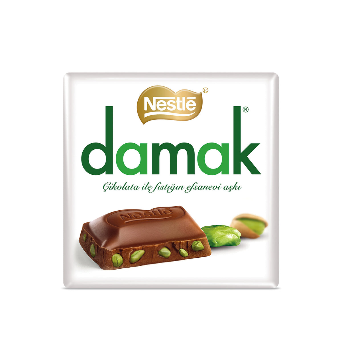 Nestle Damak Milk Chocolate with Pistachio (Antep Fıstıklı Sütlü Kare Çikolata) 60 G
