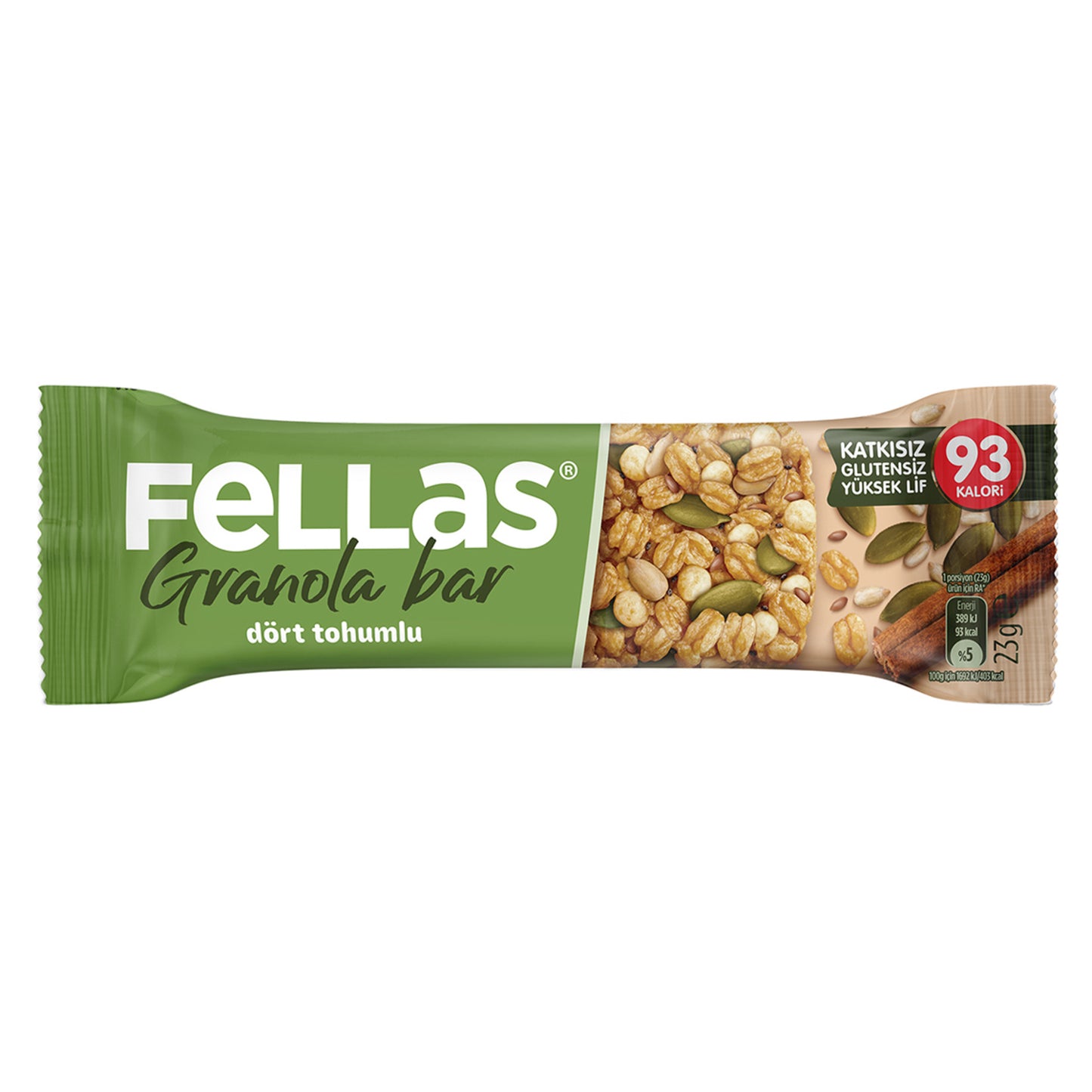 Fellas Four Seed Granola Bar (Dört Tohumlu Gronala Bar) 23 G