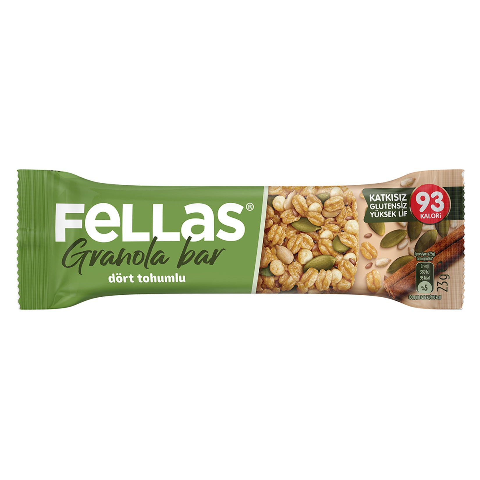 Fellas Four Seed Granola Bar (Dört Tohumlu Gronala Bar) 23 G
